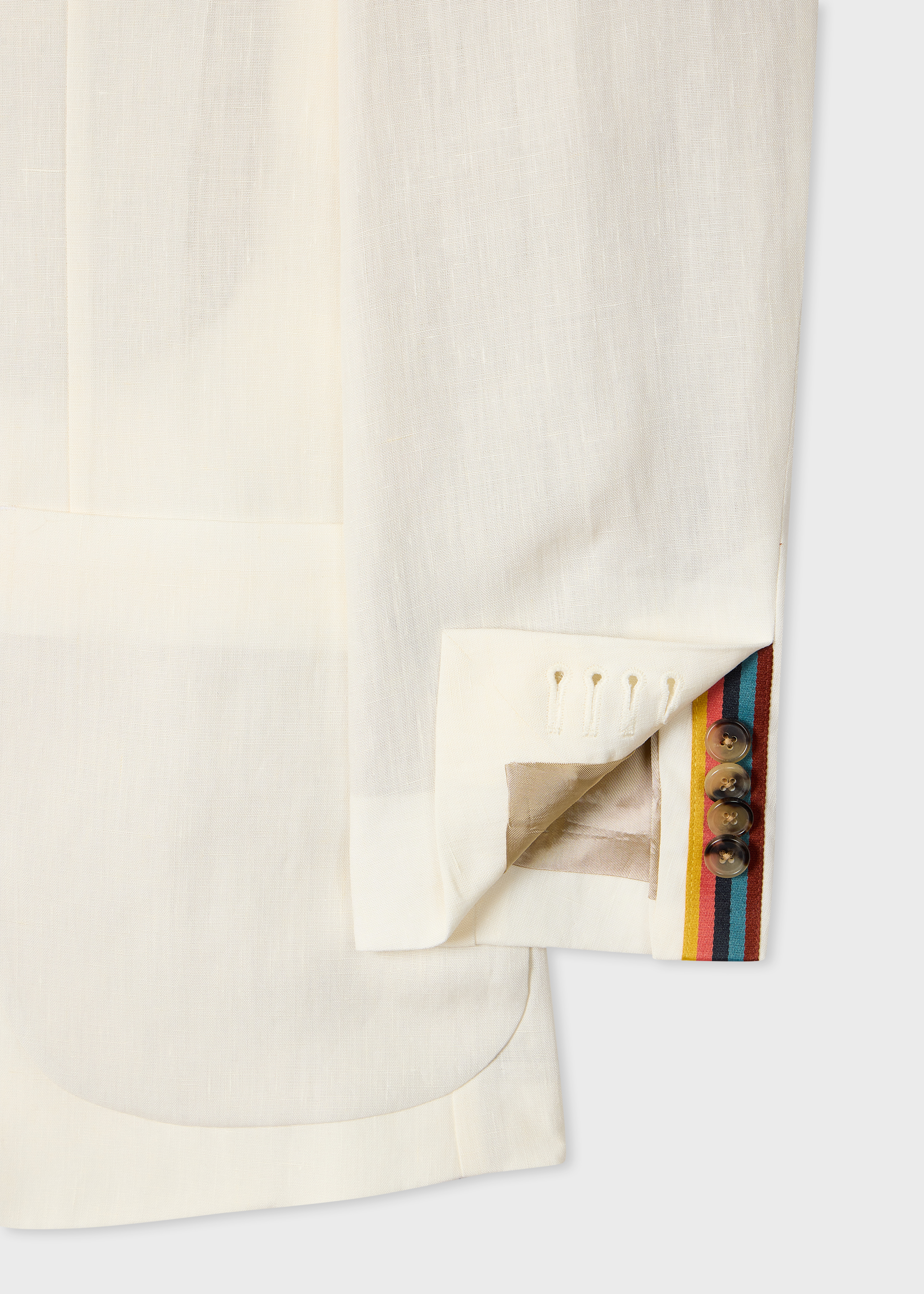 Ivory Linen Two-Button Blazer thumbnail 3