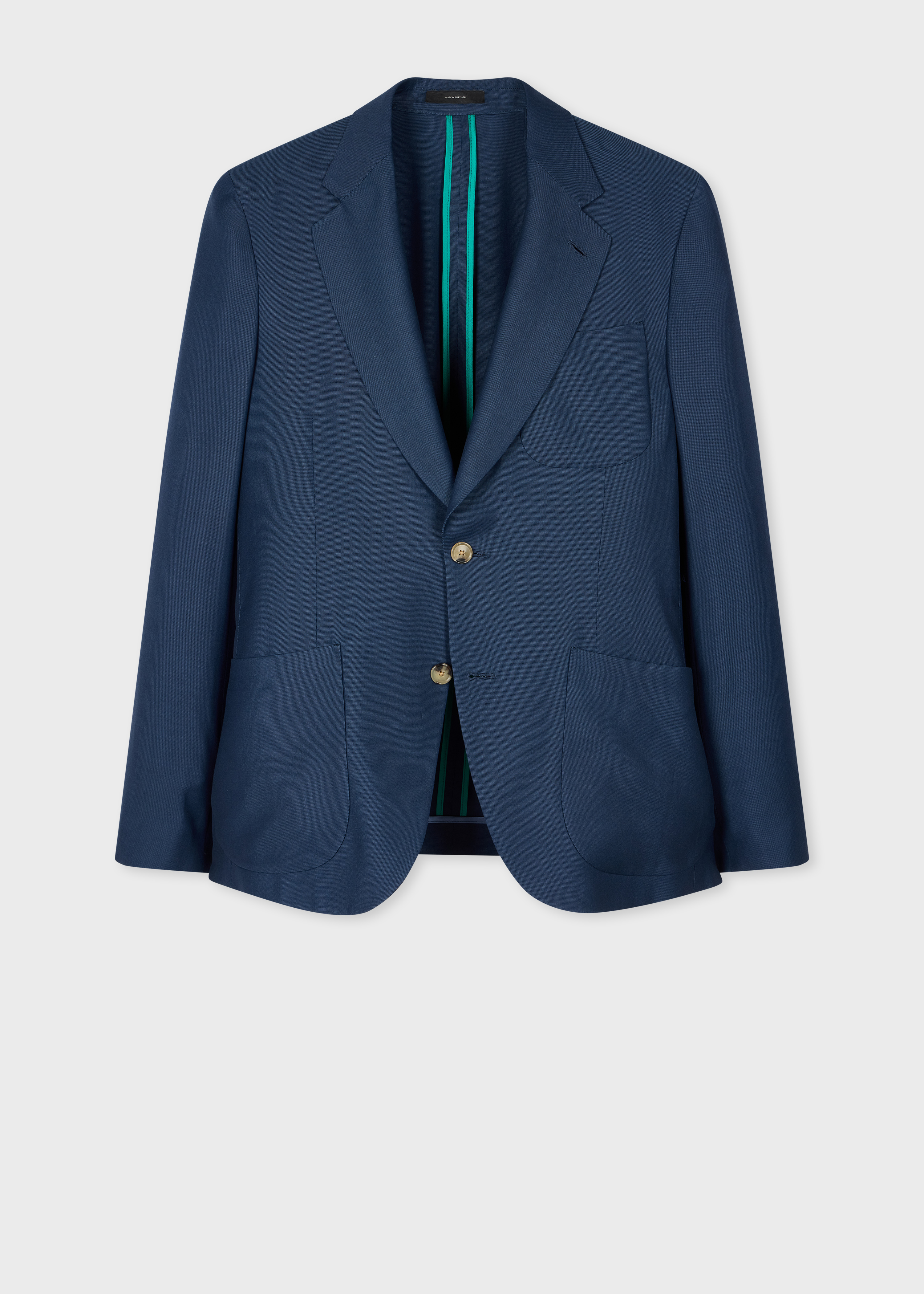 Navy Wool-Viscose Patch-Pocket Blazer primary image