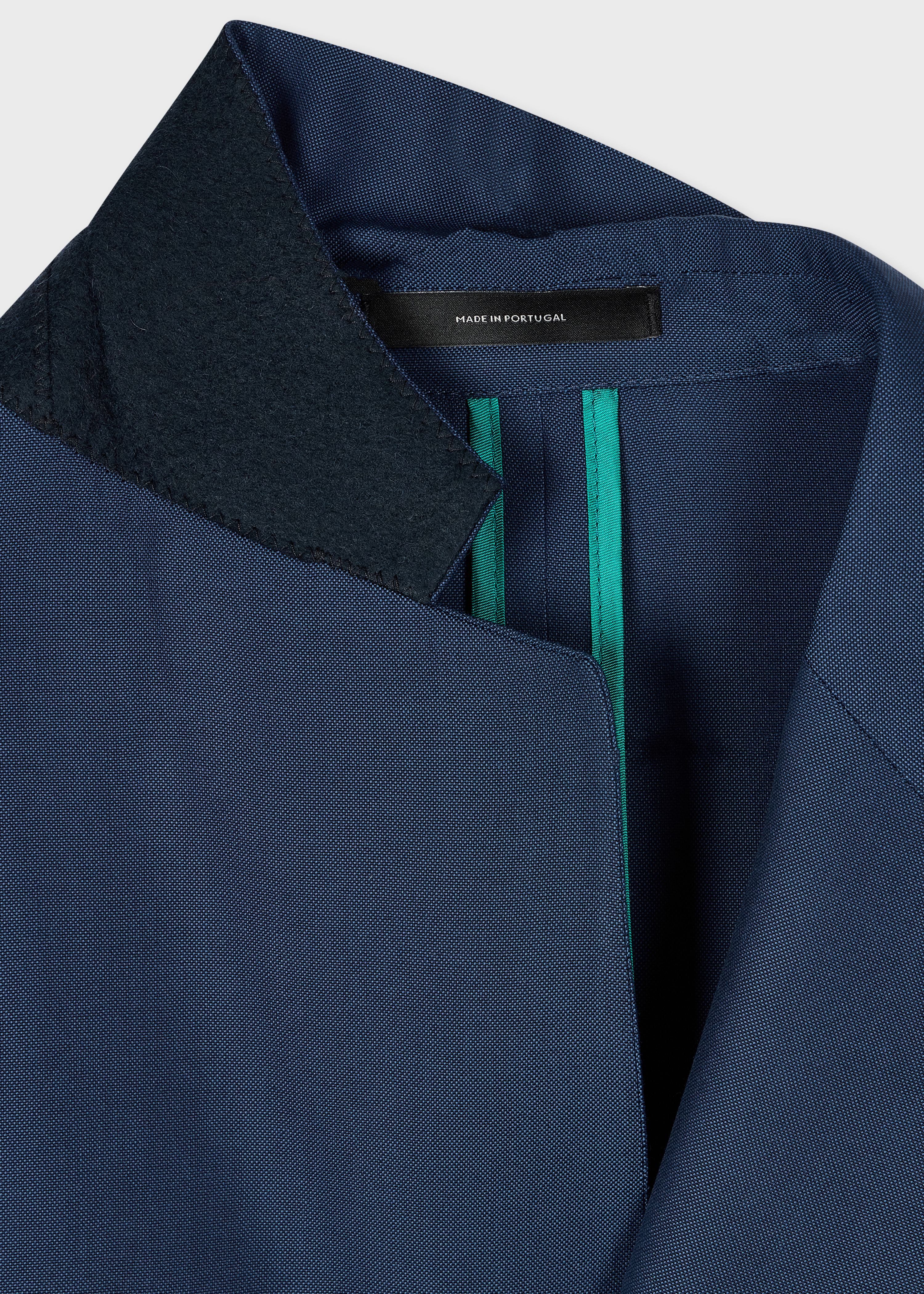 Navy Wool-Viscose Patch-Pocket Blazer thumbnail 3