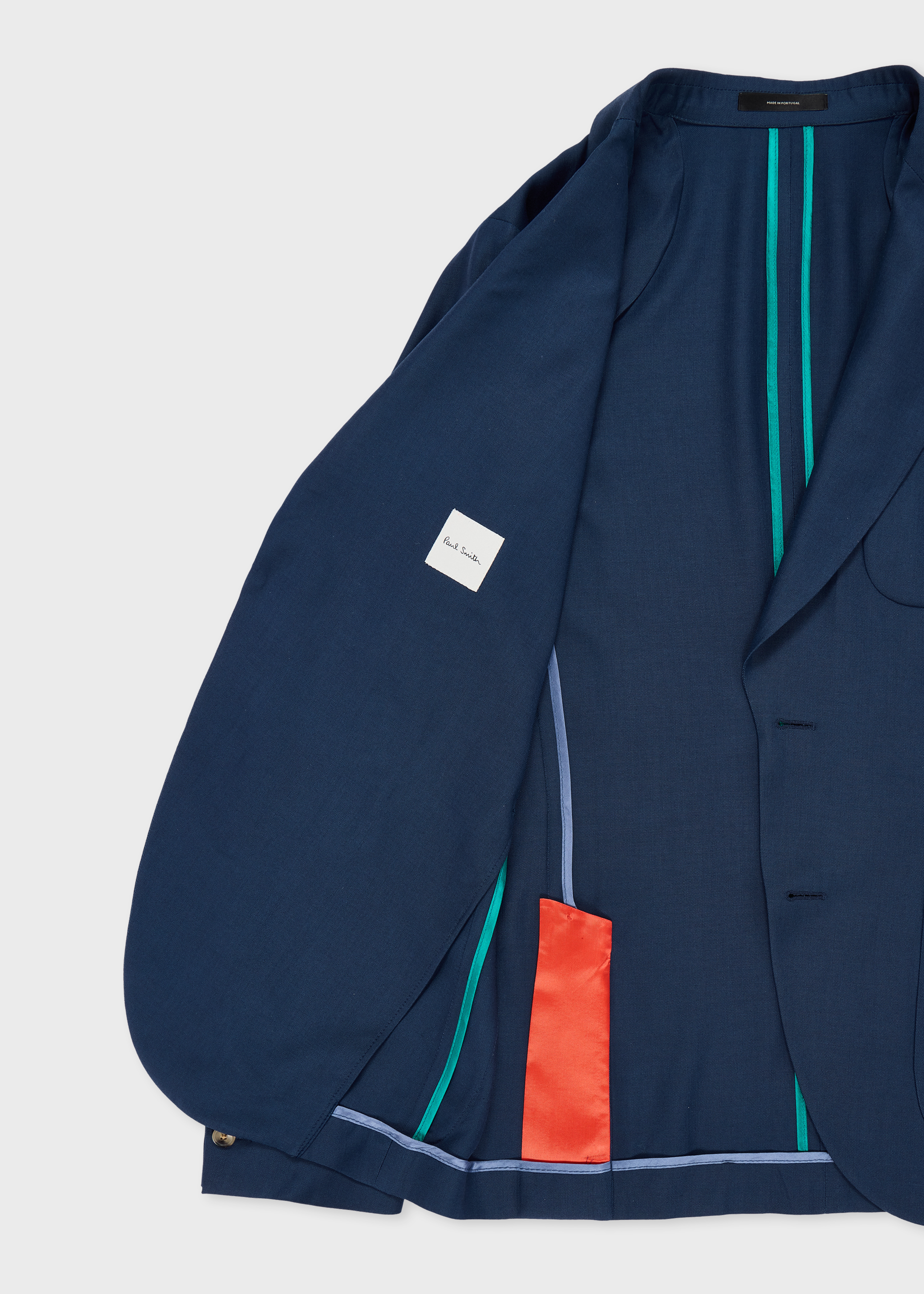 Navy Wool-Viscose Patch-Pocket Blazer thumbnail 6
