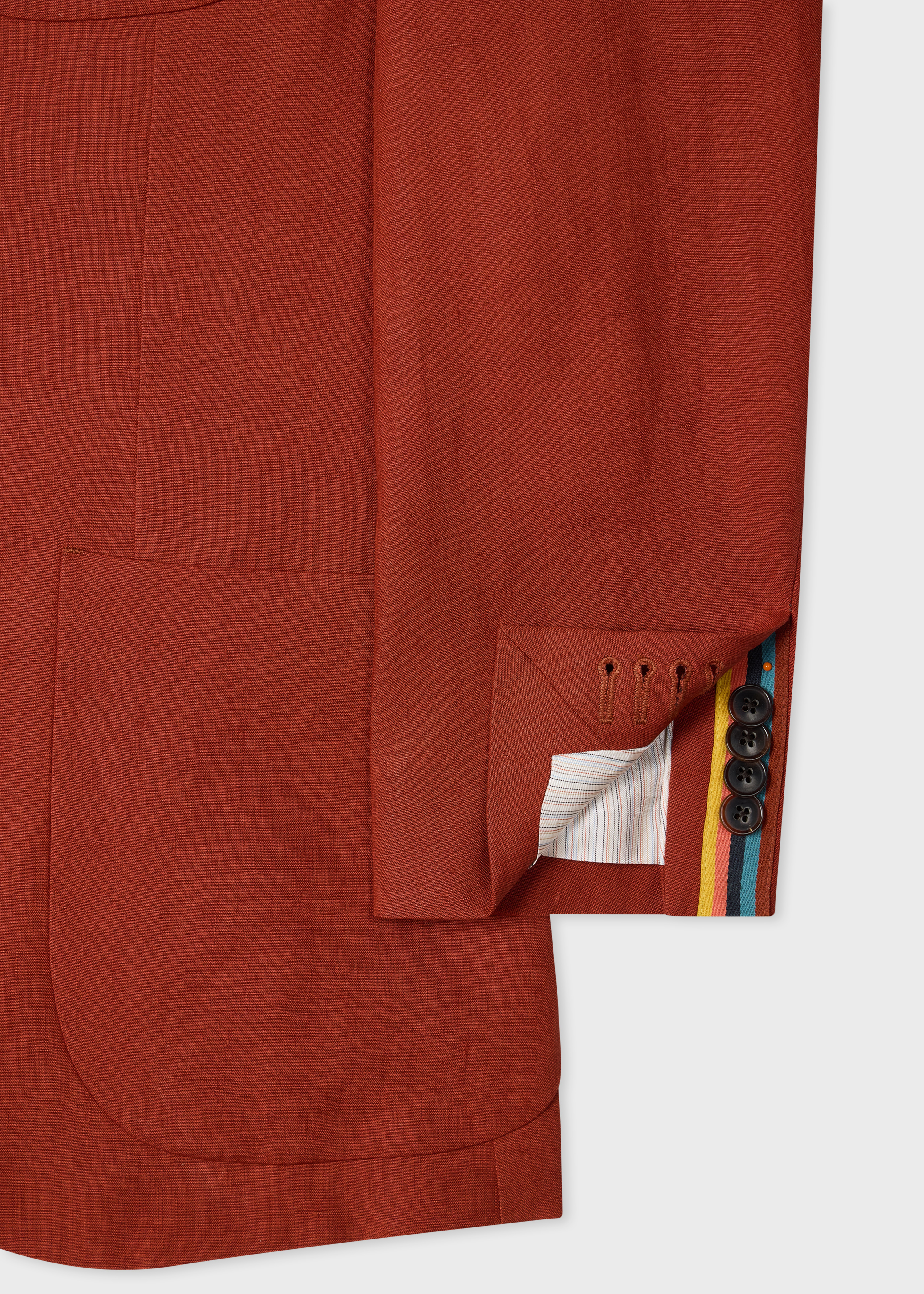 The Soho - Rust Red Linen Two-Button Blazer thumbnail 5