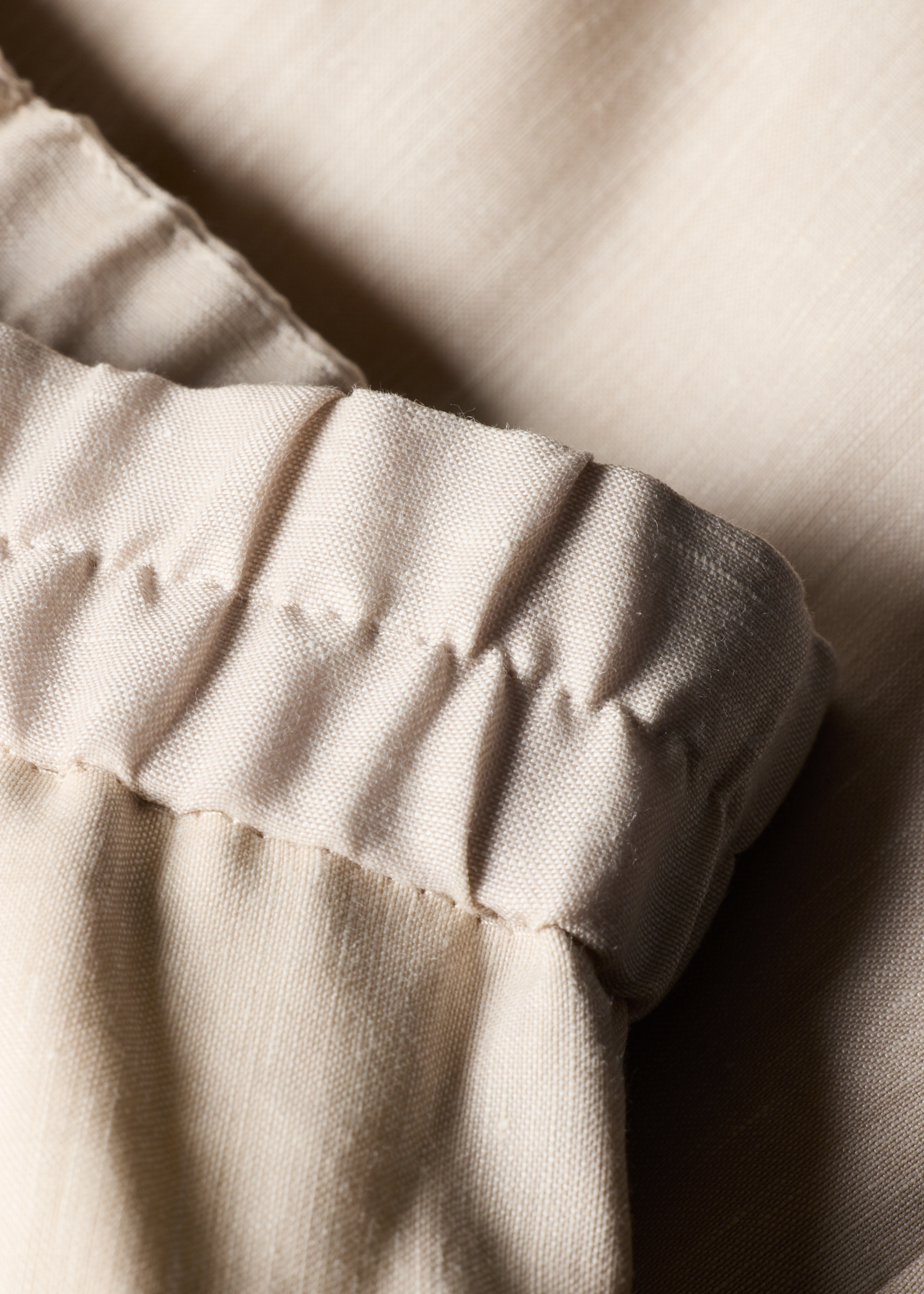 Ivory Linen and Tropical Wool Blend Elasticated Trousers thumbnail 8