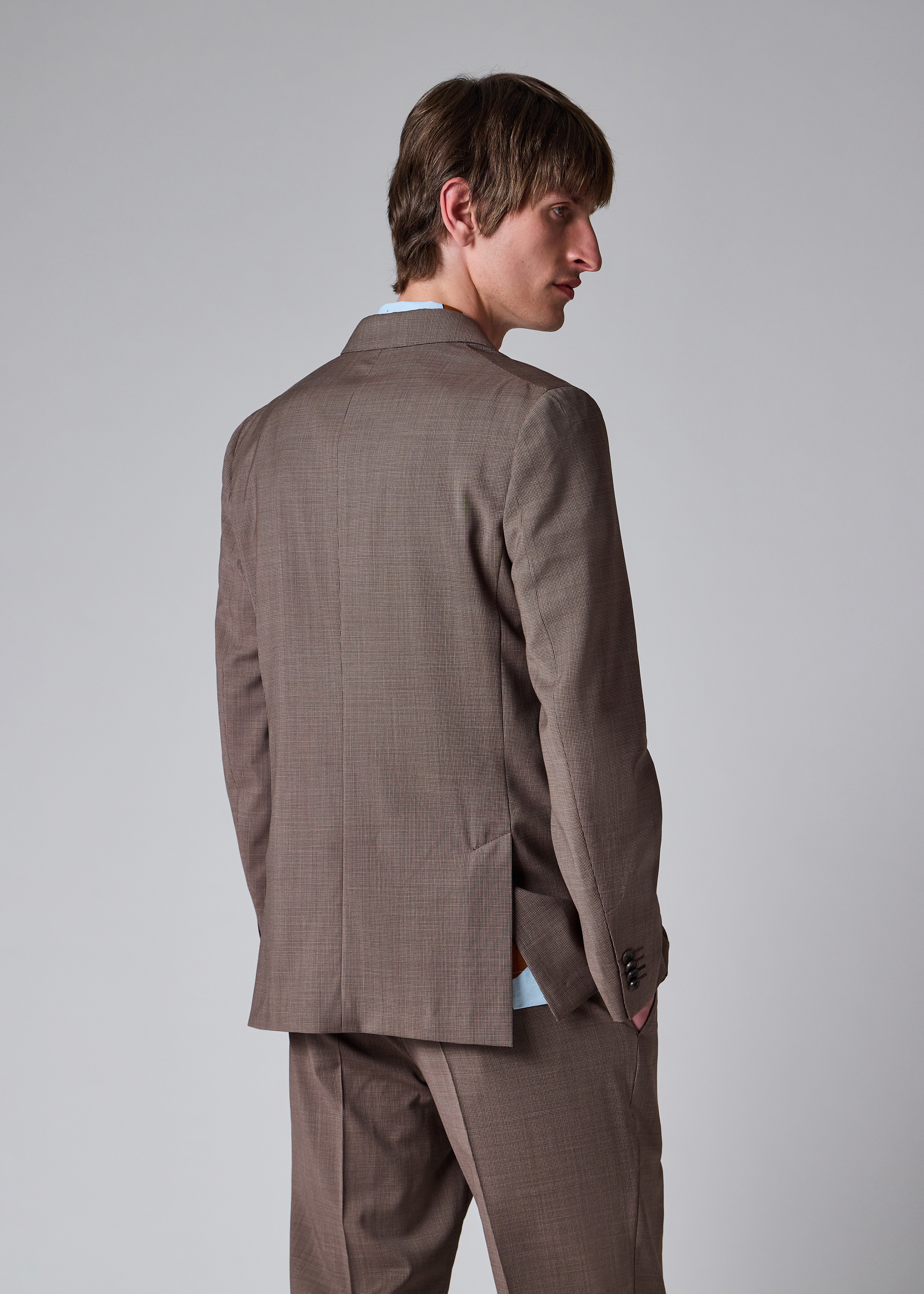 Brown Houndstooth Wool Patch-Pocket Blazer thumbnail 4