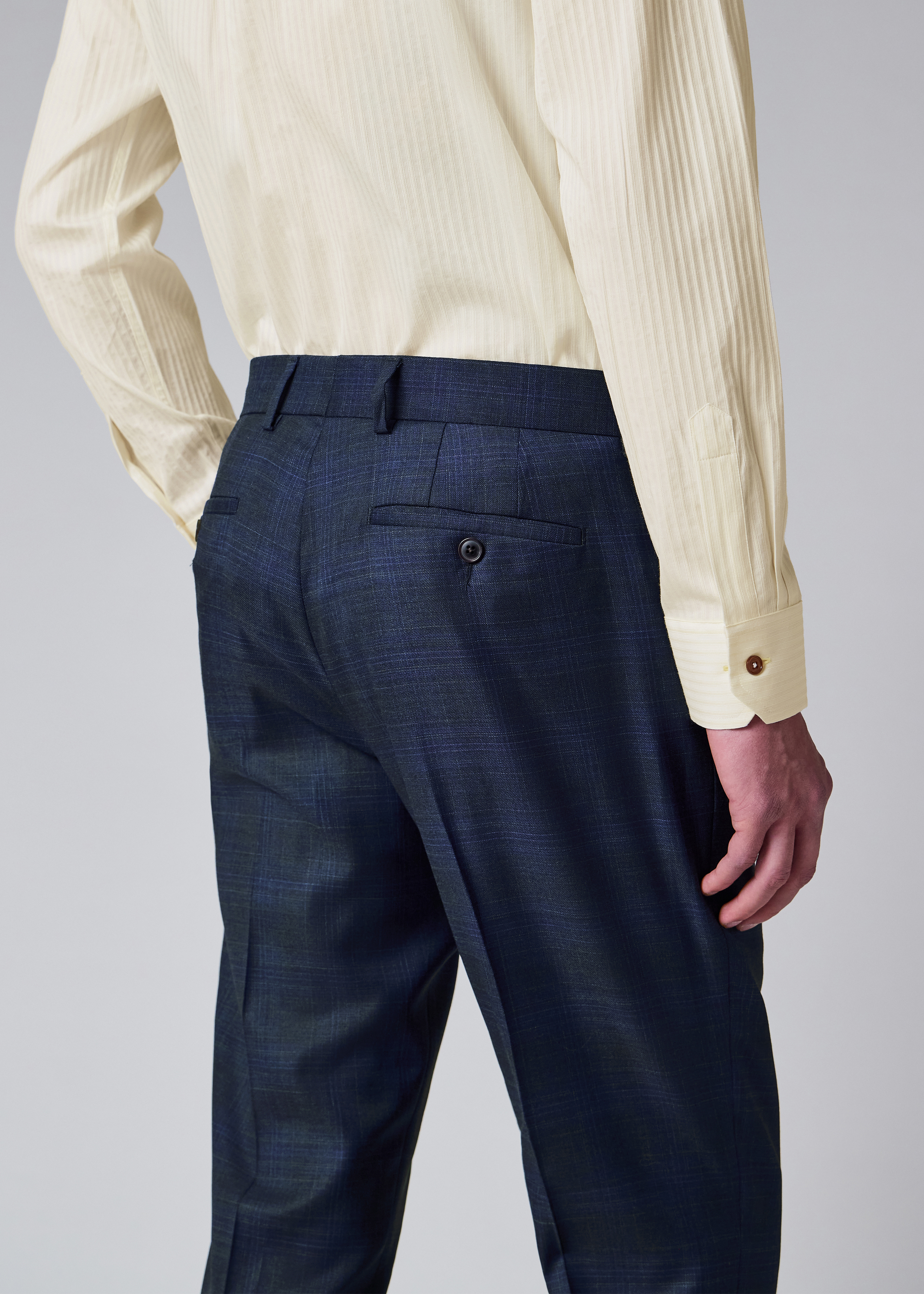 The Soho - Navy Superfine Merino Wool Check Suit thumbnail 10