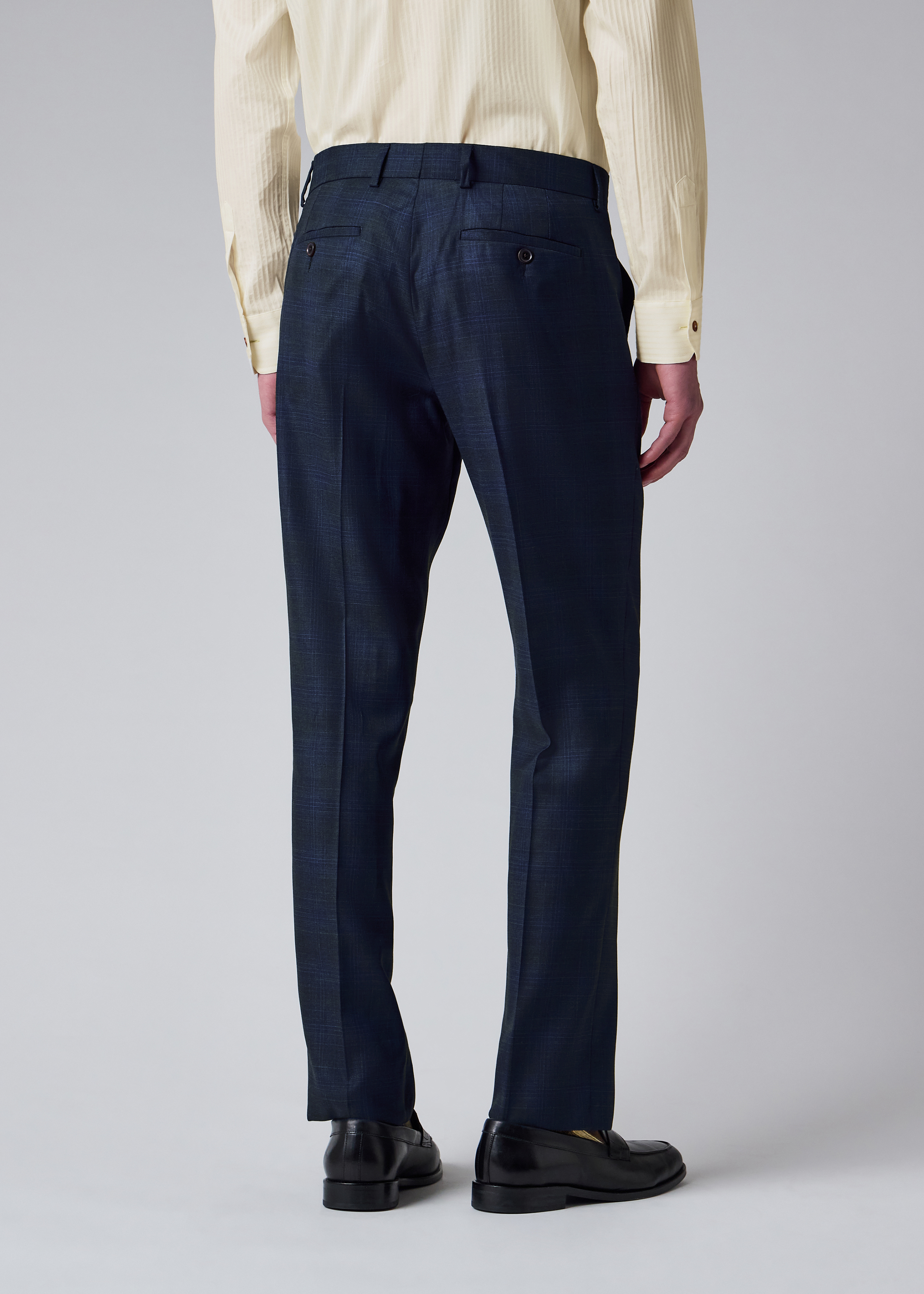 The Soho - Navy Superfine Merino Wool Check Suit thumbnail 12