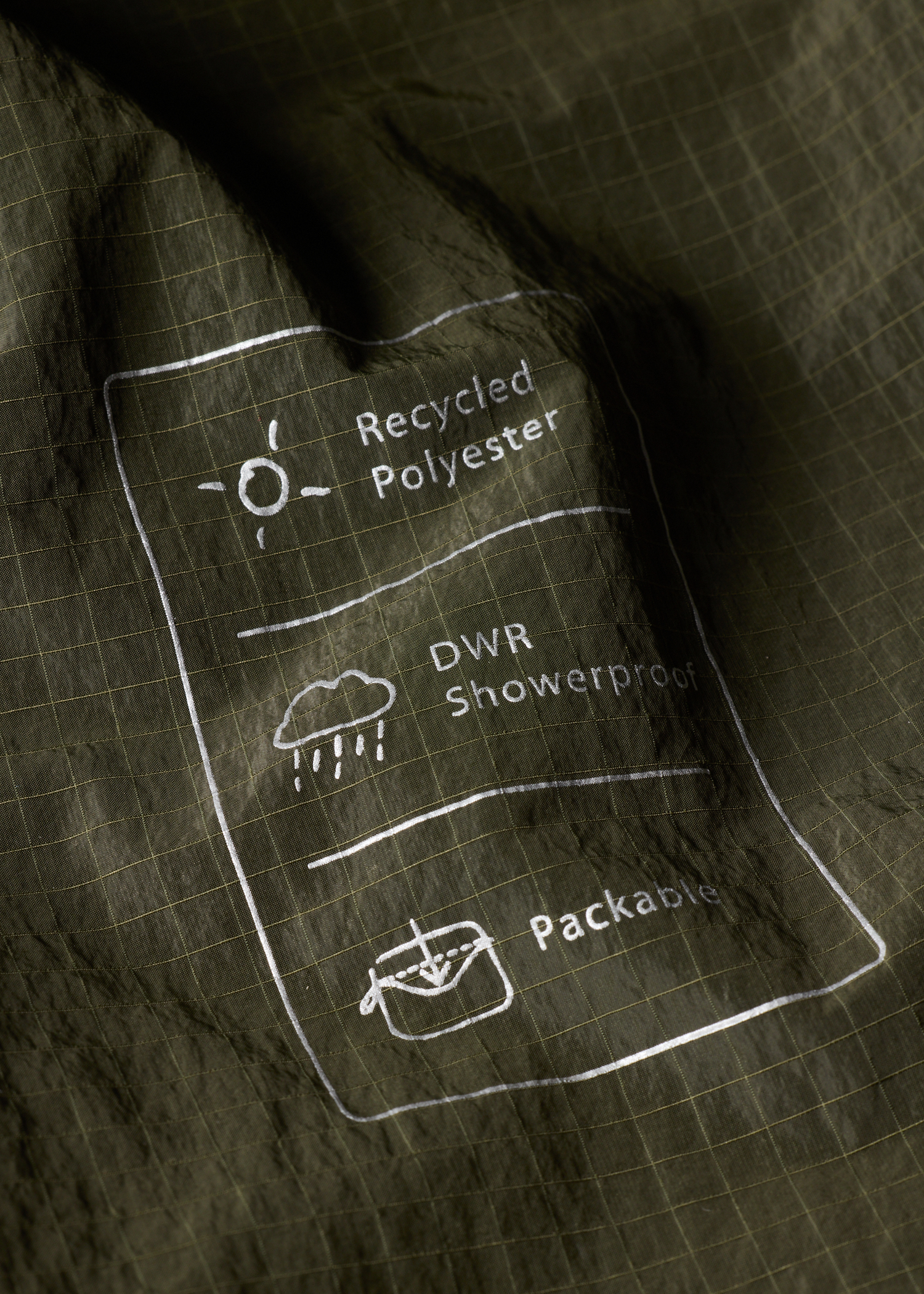 Navy Packable Showerproof Ripstop Jacket thumbnail 13