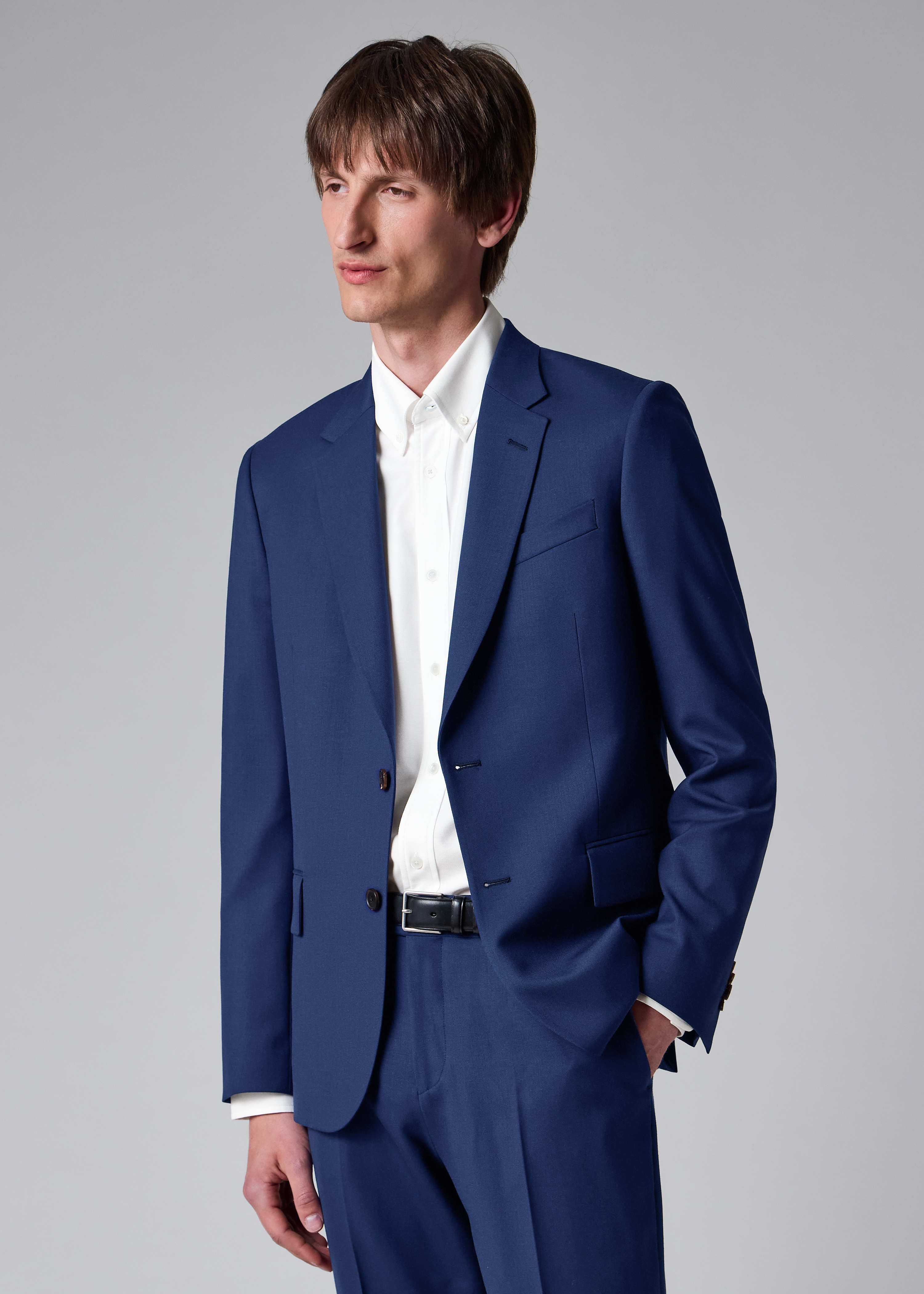 Paul Smith Tailored-Fit Dusty Blue Viscose-Wool Satin Suit