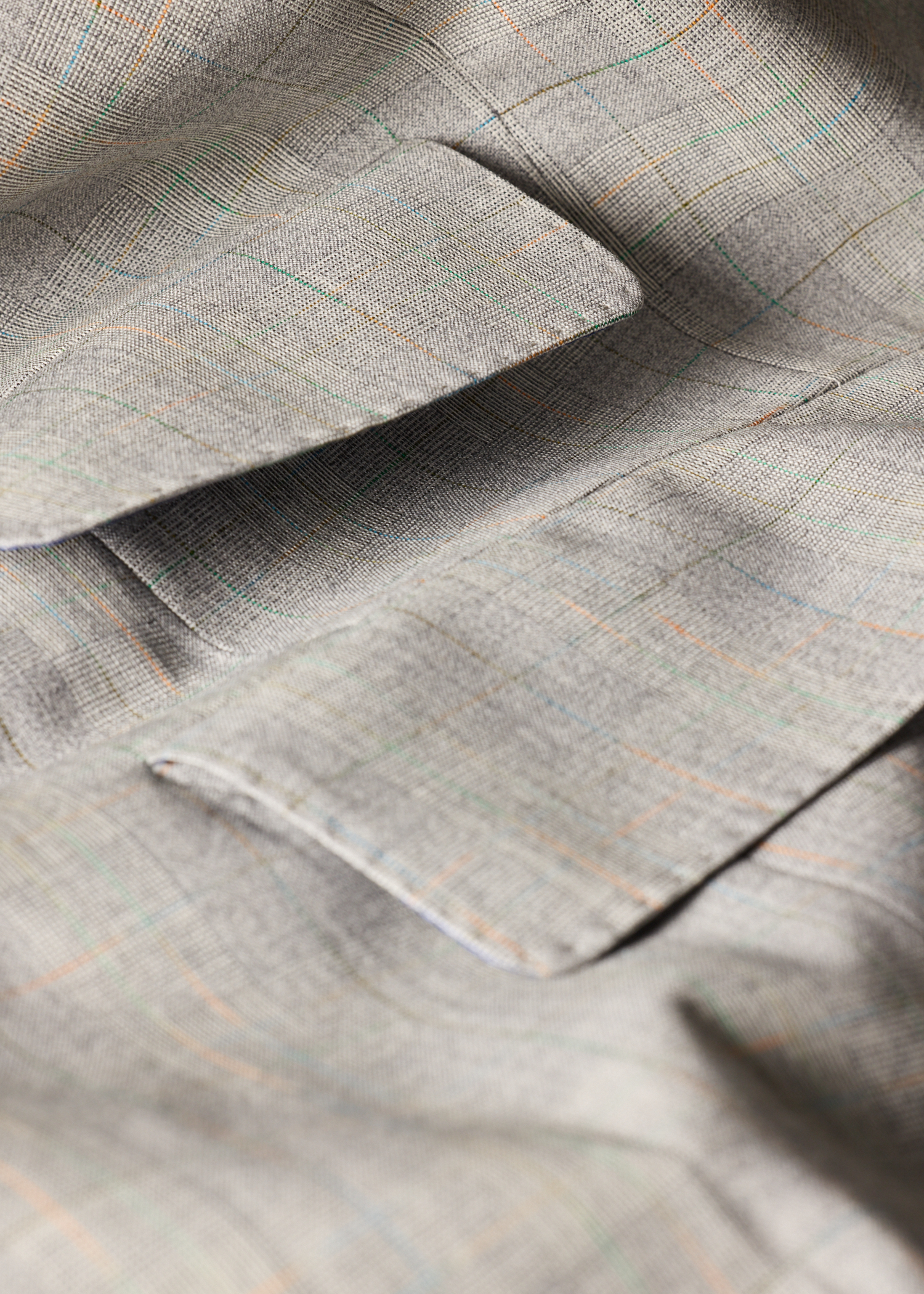 Grey Space-Dye Check Wool Double-Breasted Suit thumbnail 11