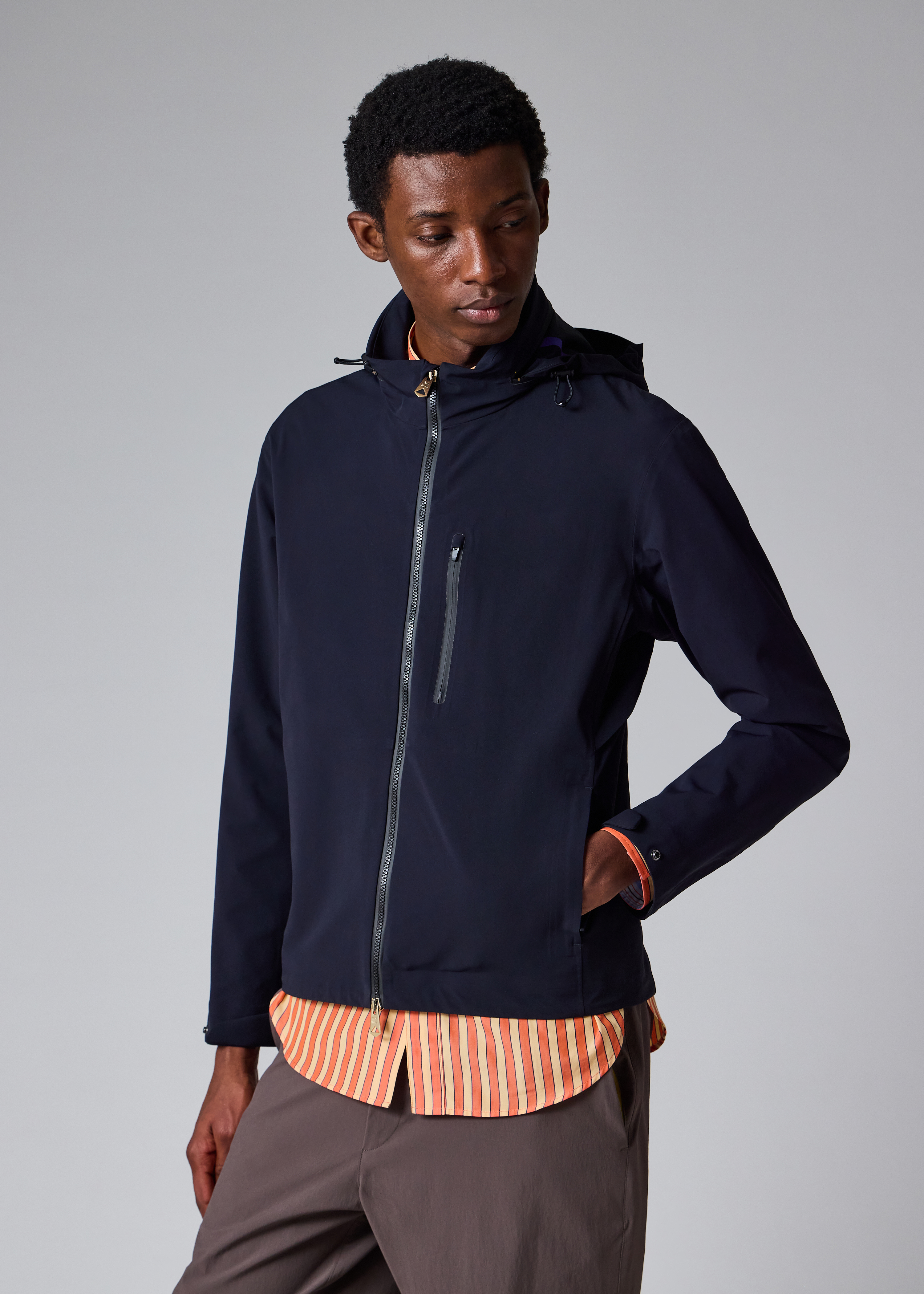 Navy 3-Layer Waterproof Travel Jacket thumbnail 2