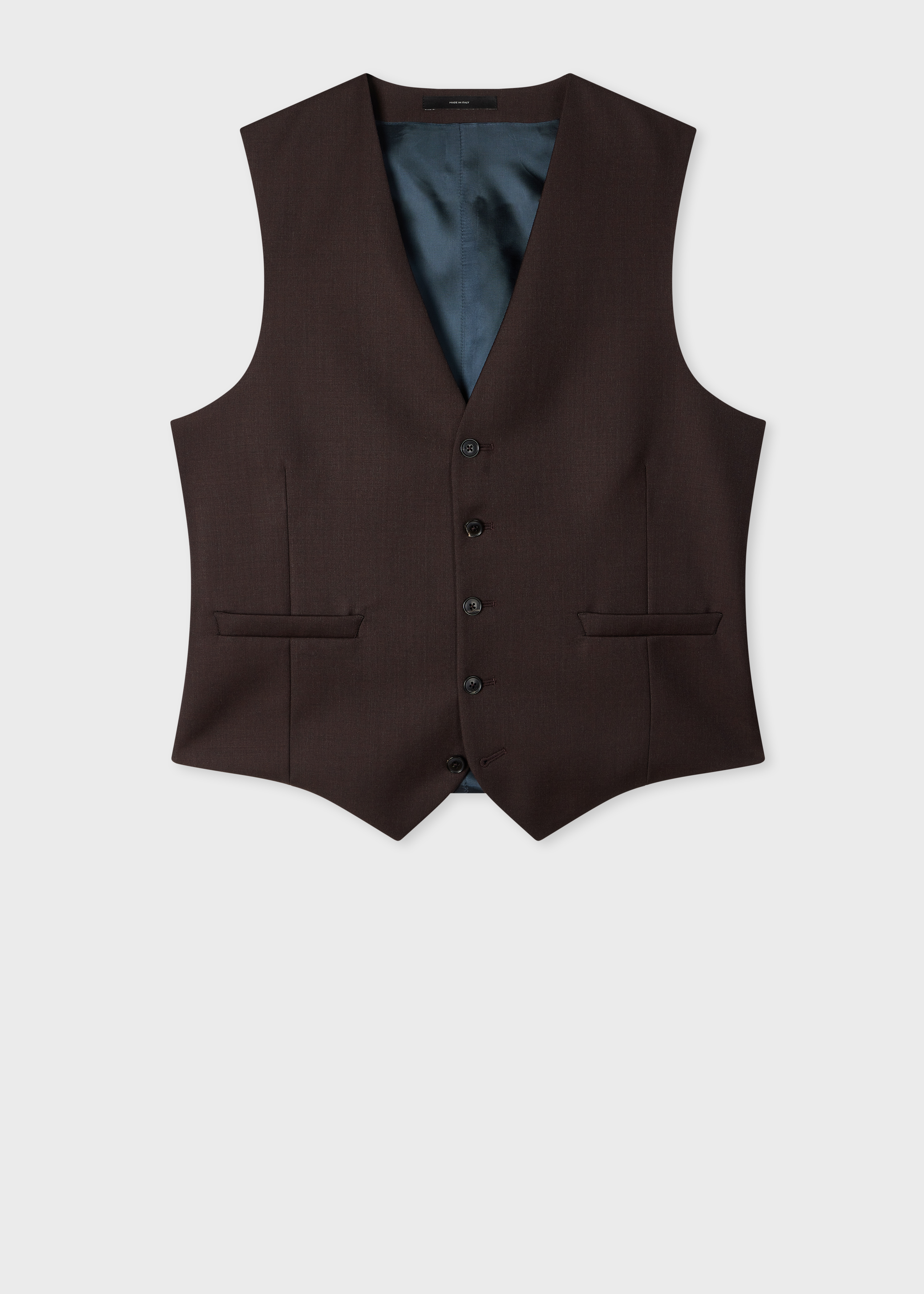 Brown Sharkskin Wool Waistcoat primary image