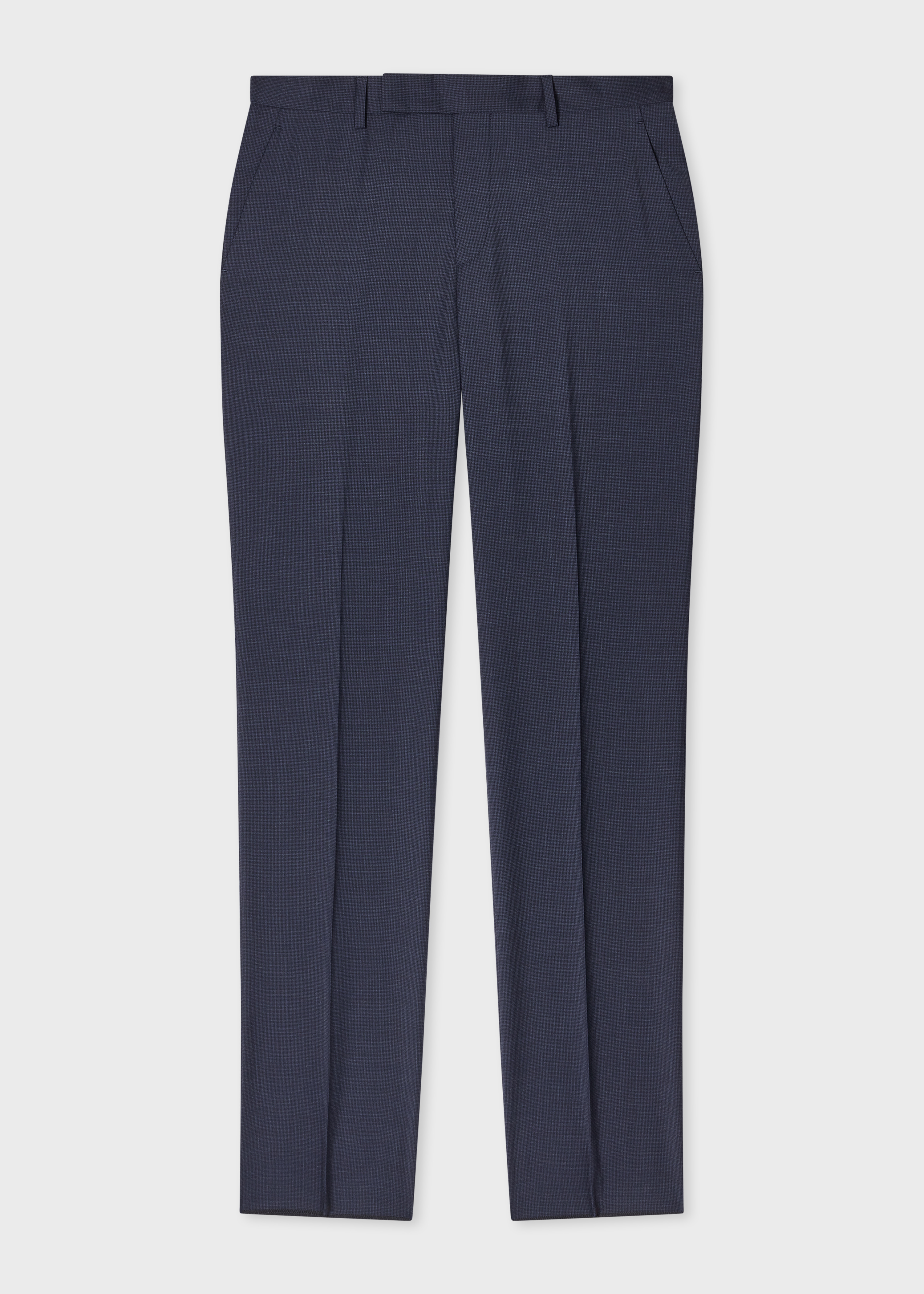 Slim-Fit Navy Houndstooth Wool Trousers primary image