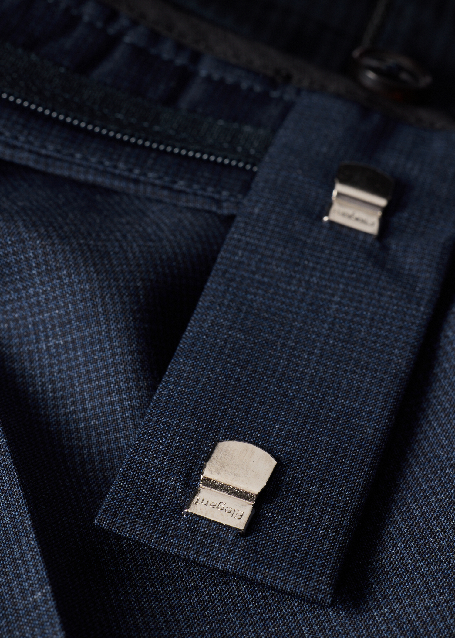 Slim-Fit Navy Houndstooth Wool Trousers thumbnail 6