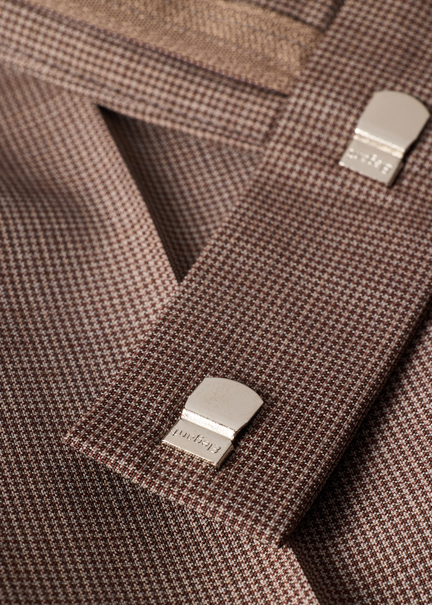 Slim-Fit Brown Houndstooth Wool Trousers thumbnail 4