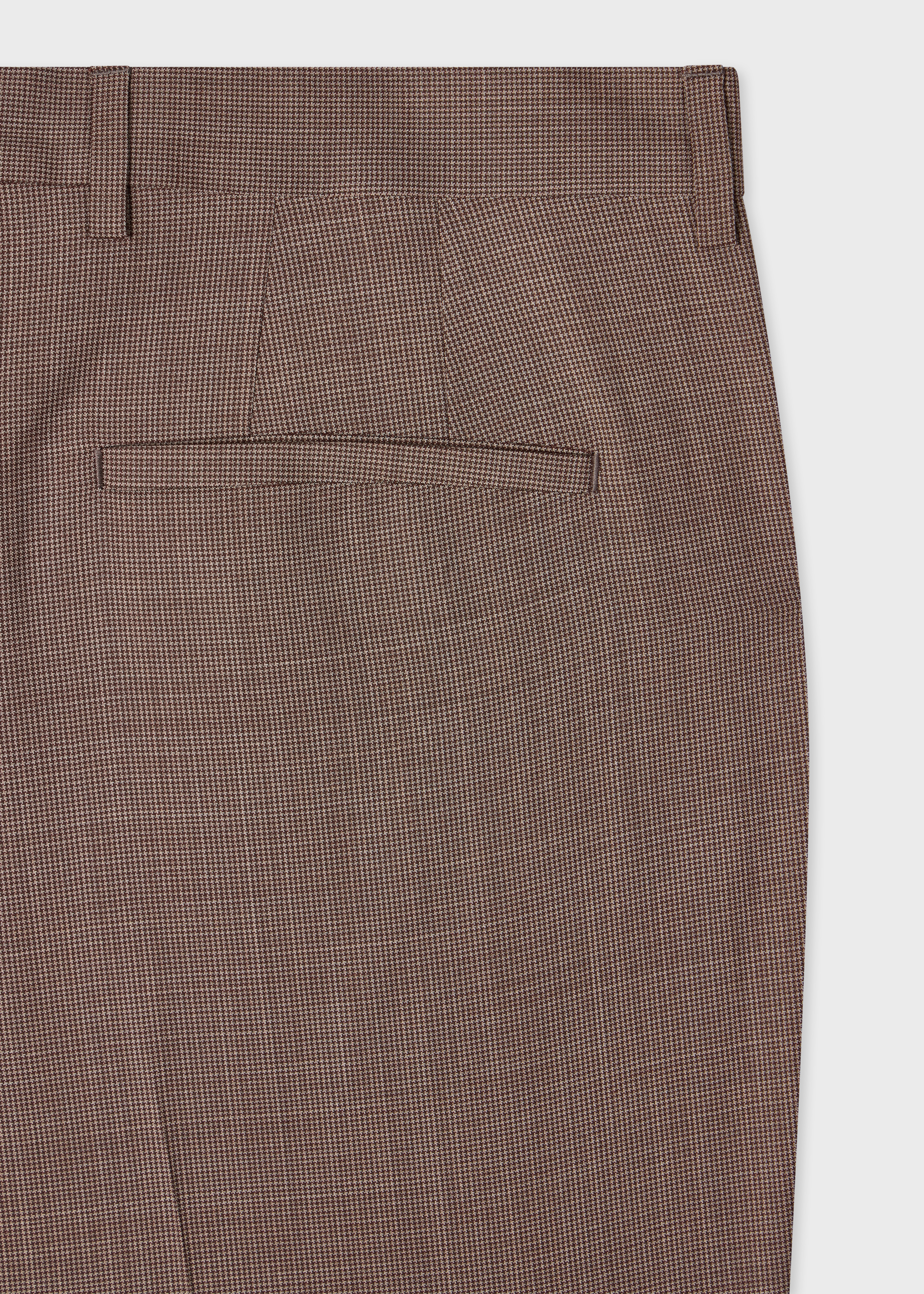Slim-Fit Brown Houndstooth Wool Trousers thumbnail 3