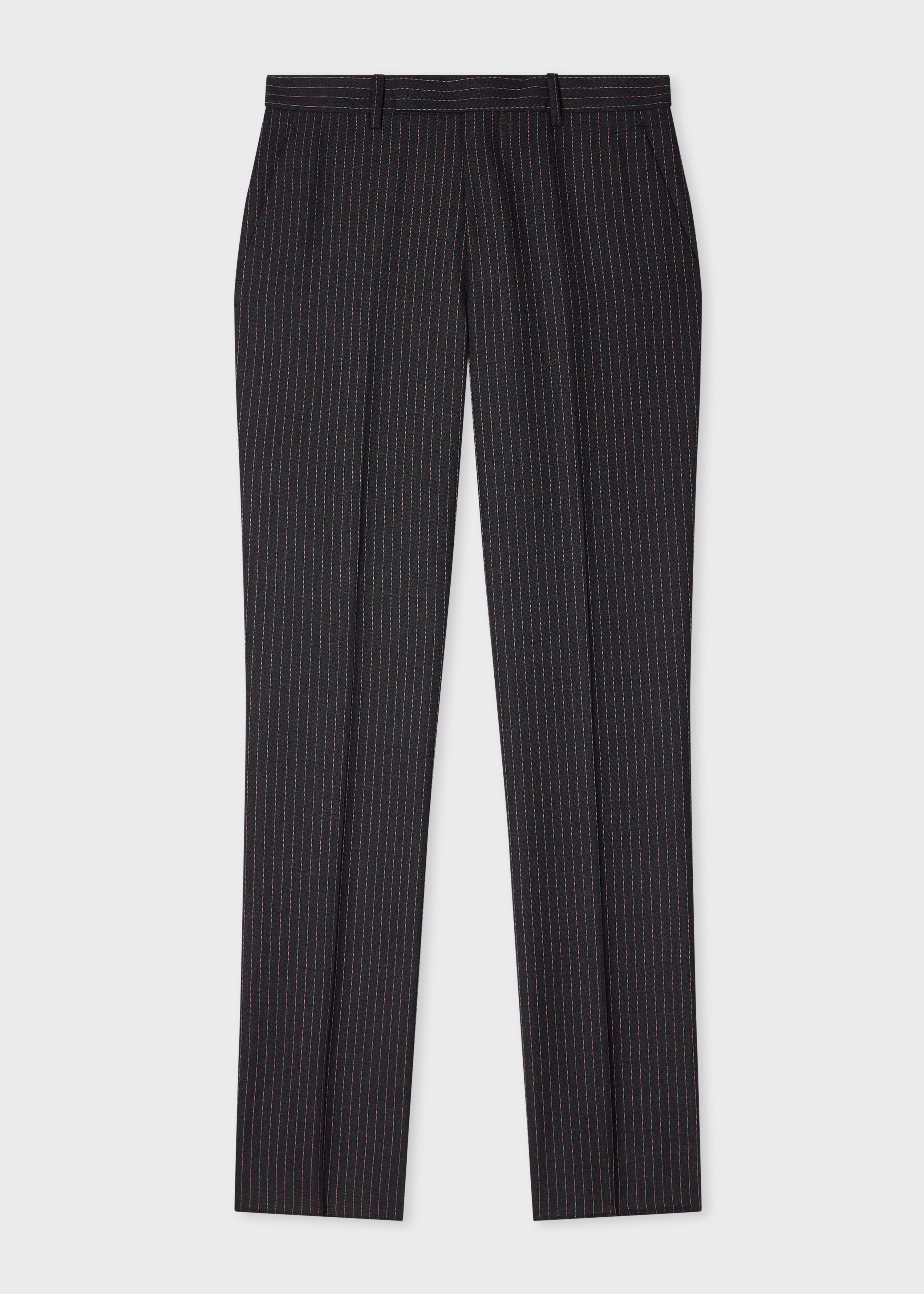 Slim-Fit Charcoal Pinstripe Wool Trousers primary image