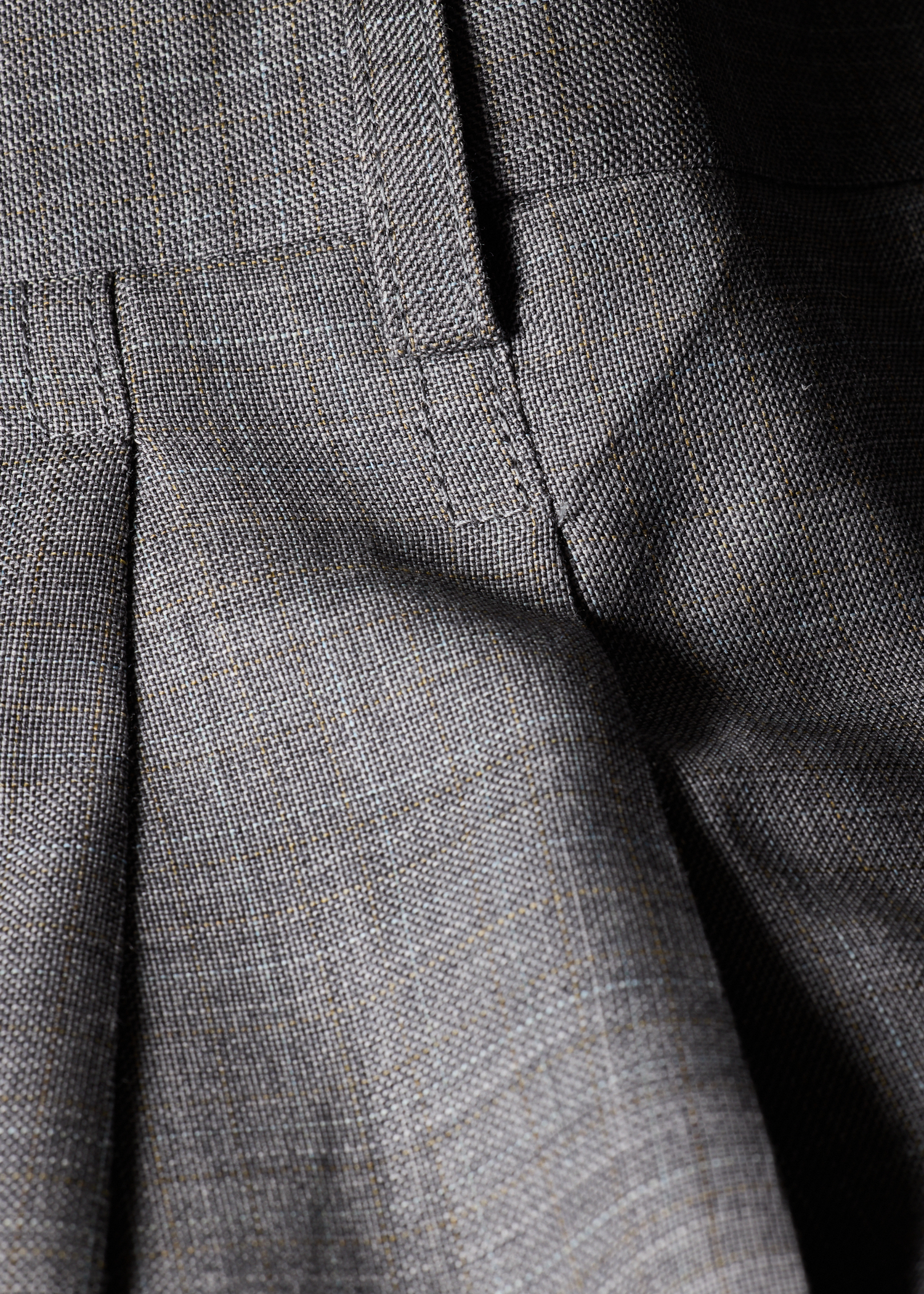 Grey Superfine Merino Wool Pleated Trousers thumbnail 3