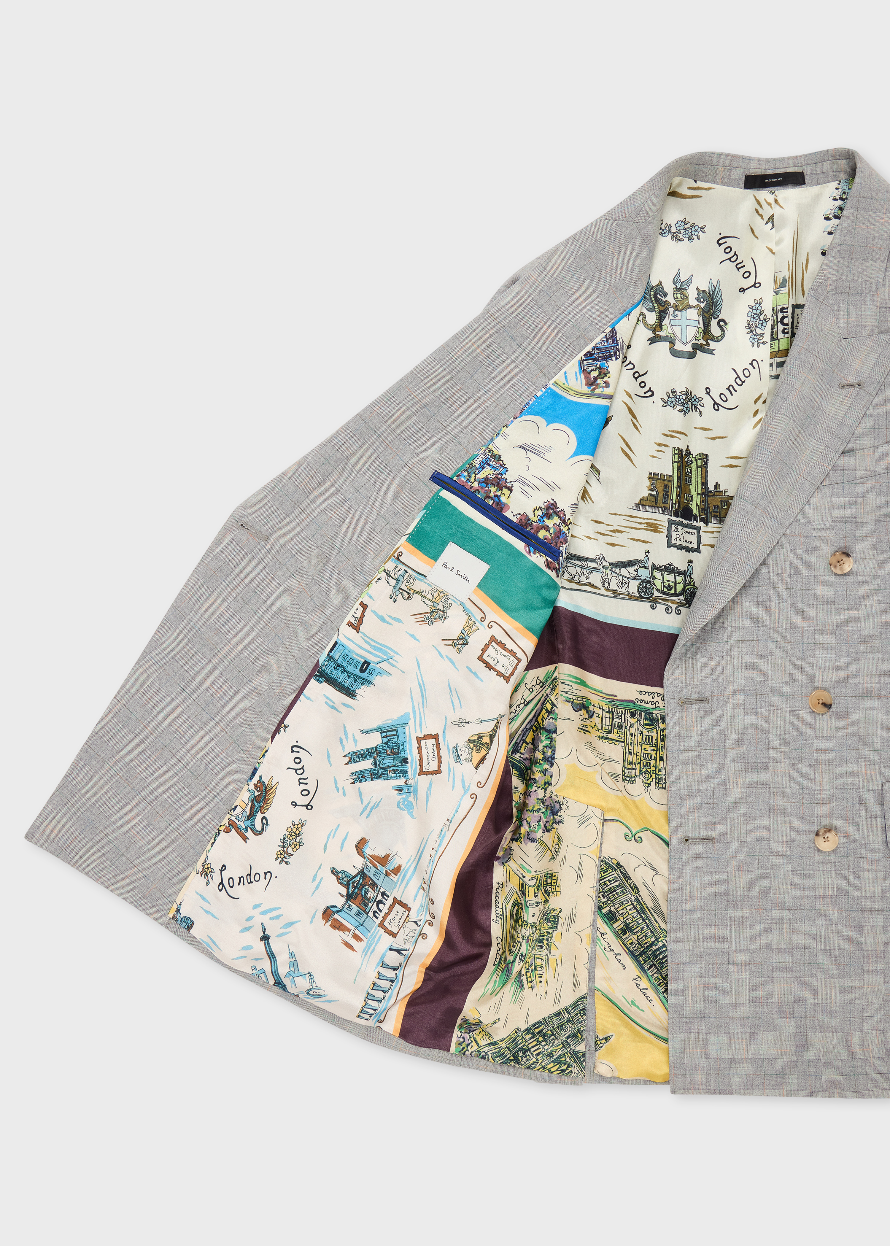 Grey Space-Dye Check Wool Double-Breasted Suit thumbnail 3
