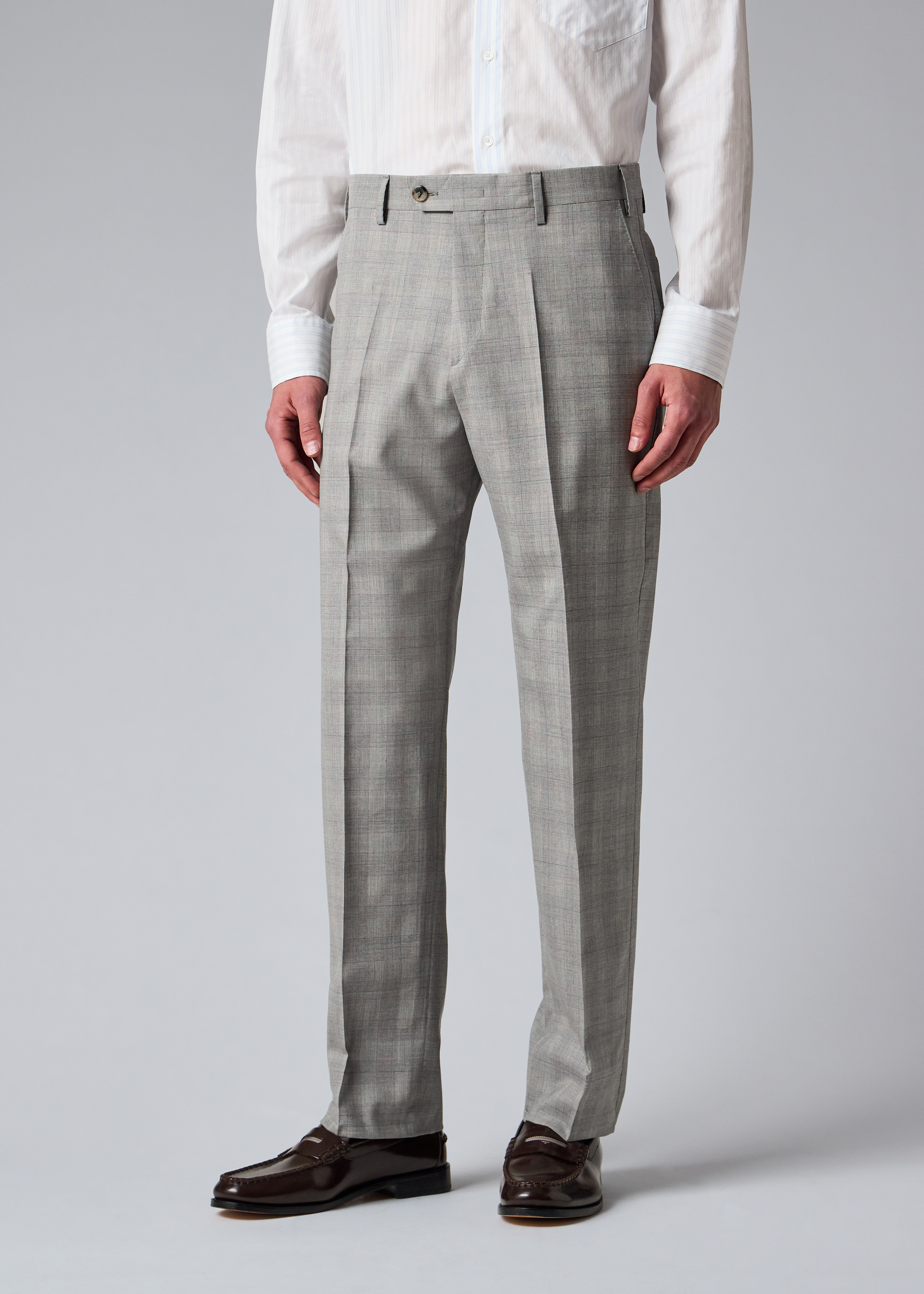 Grey Space-Dye Check Wool Double-Breasted Suit thumbnail 13