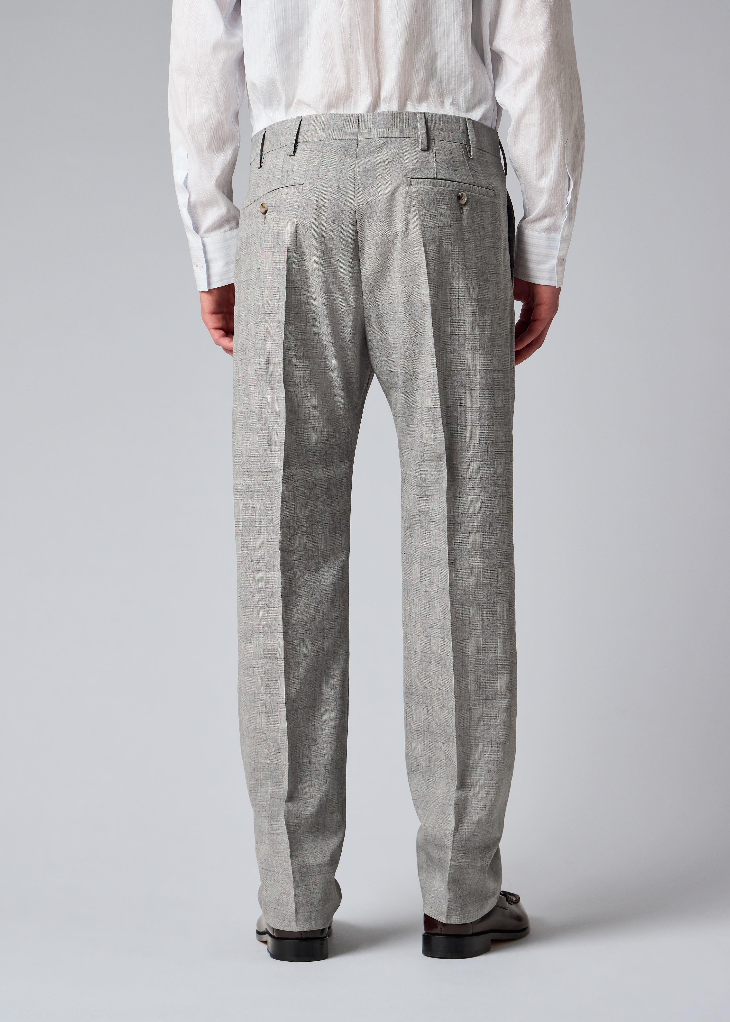 Grey Space-Dye Check Wool Double-Breasted Suit thumbnail 18