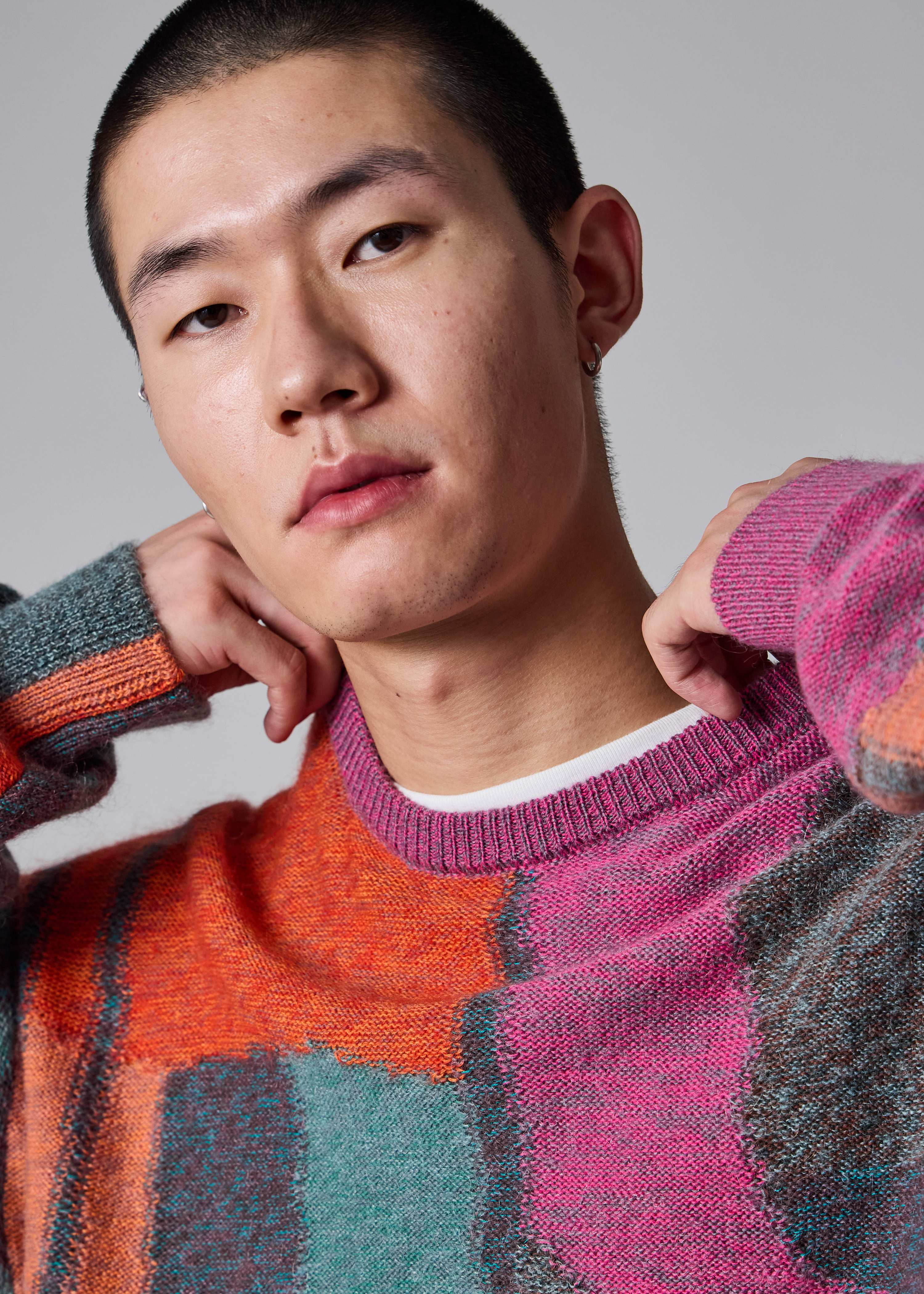 Men's 'Glitch Floral' Cotton-Mohair Sweater