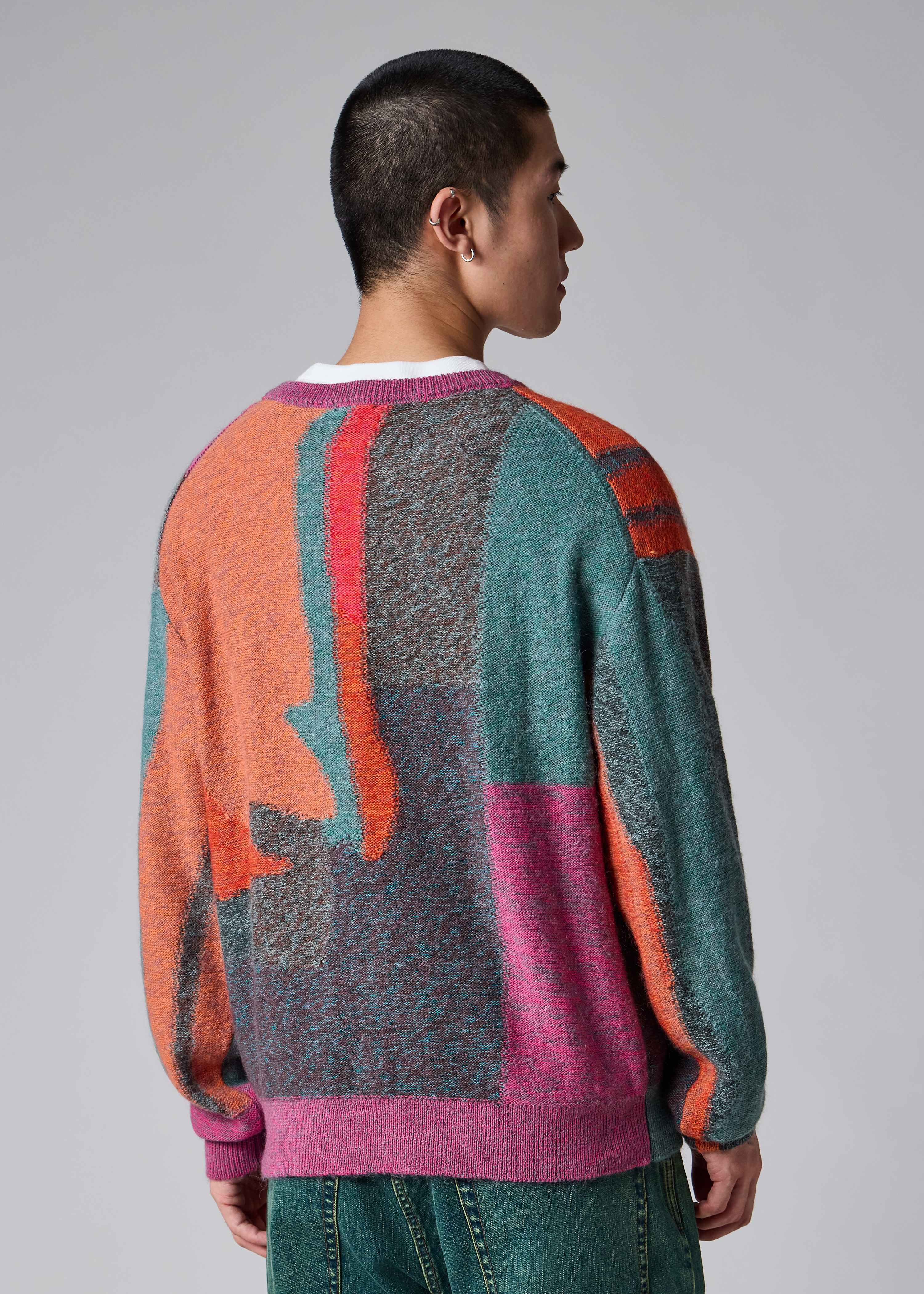 Men's 'Glitch Floral' Cotton-Mohair Sweater