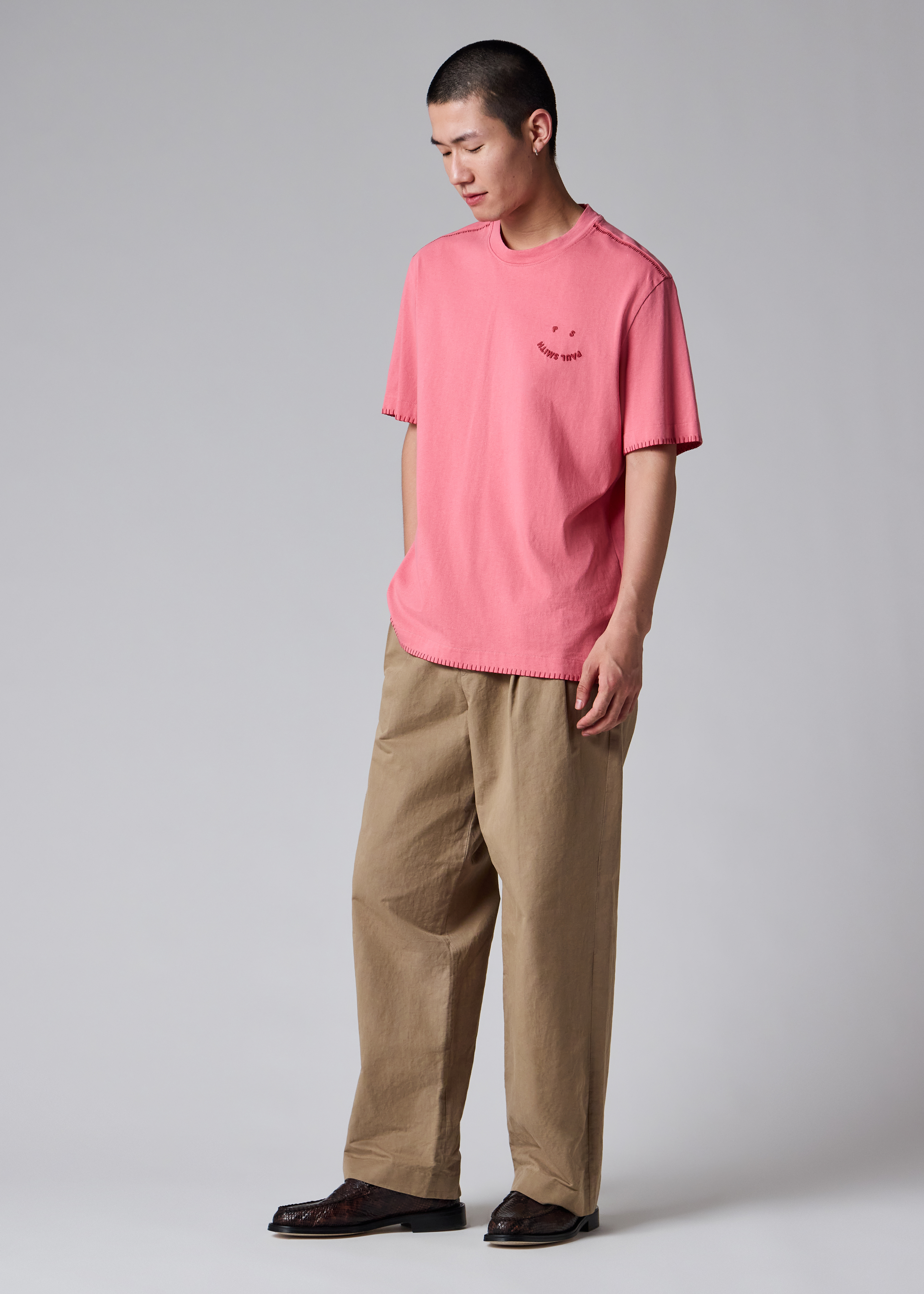Taupe Cotton-Linen Double Pleat Trousers thumbnail 9