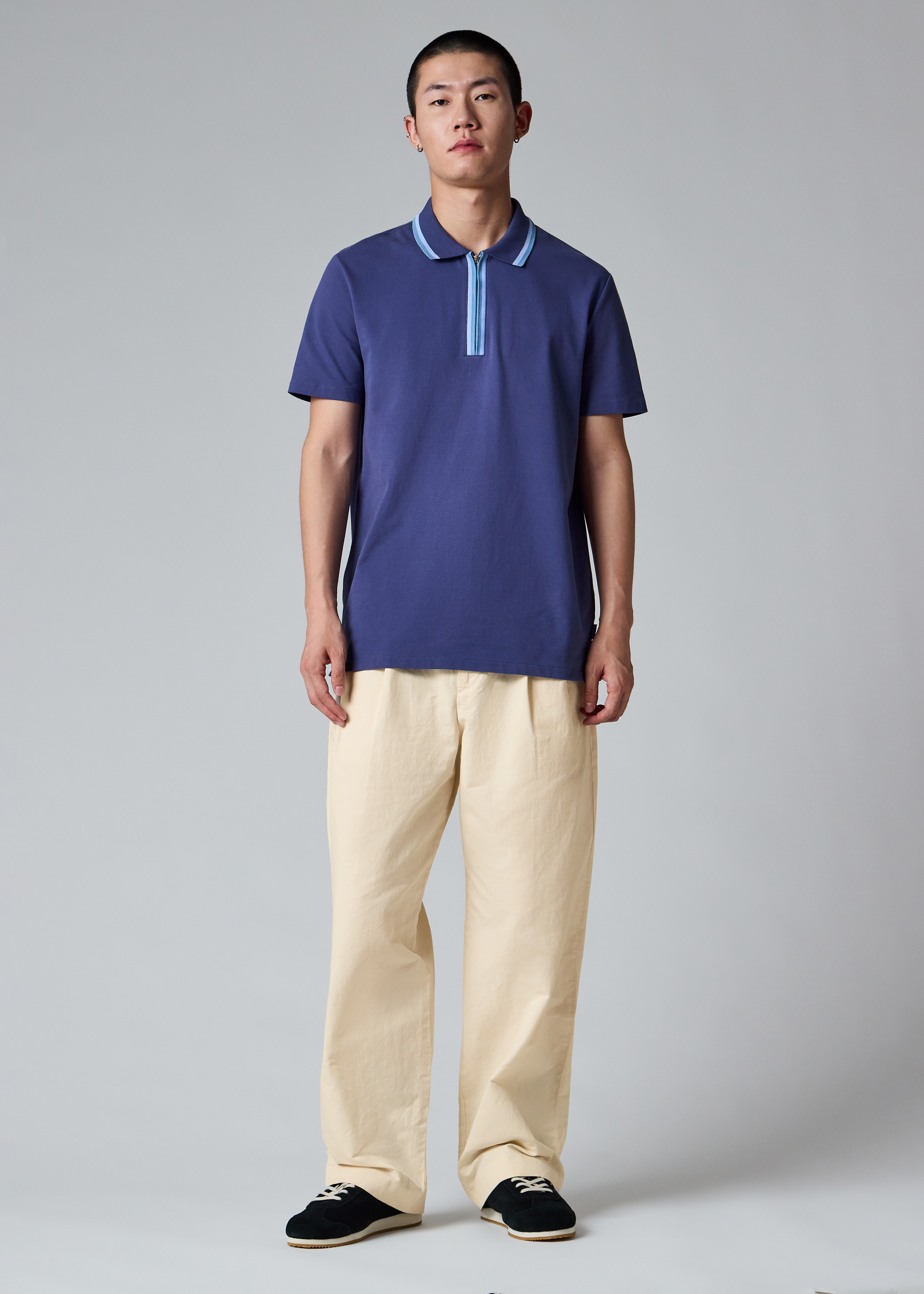Ecru Cotton-Linen Double Pleat Trousers thumbnail 9