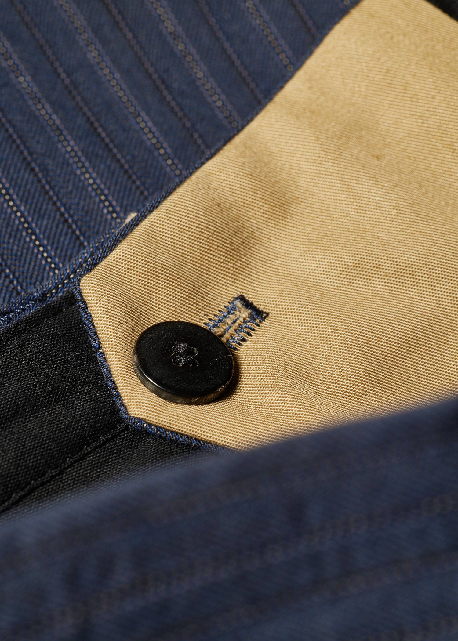 Relaxed-Fit Navy Washed-Twill Stripe Trousers thumbnail 7