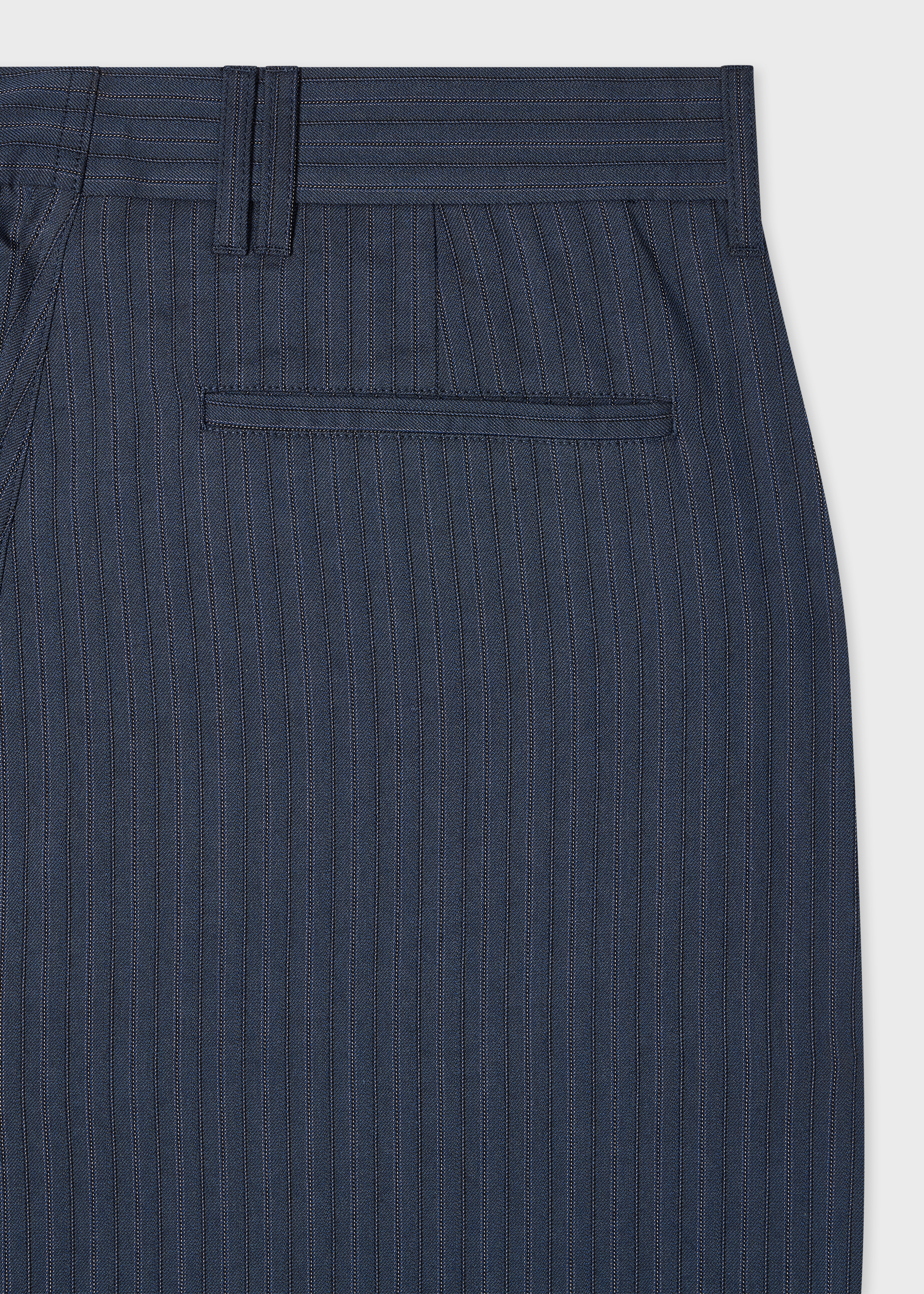 Relaxed-Fit Navy Washed-Twill Stripe Trousers thumbnail 5