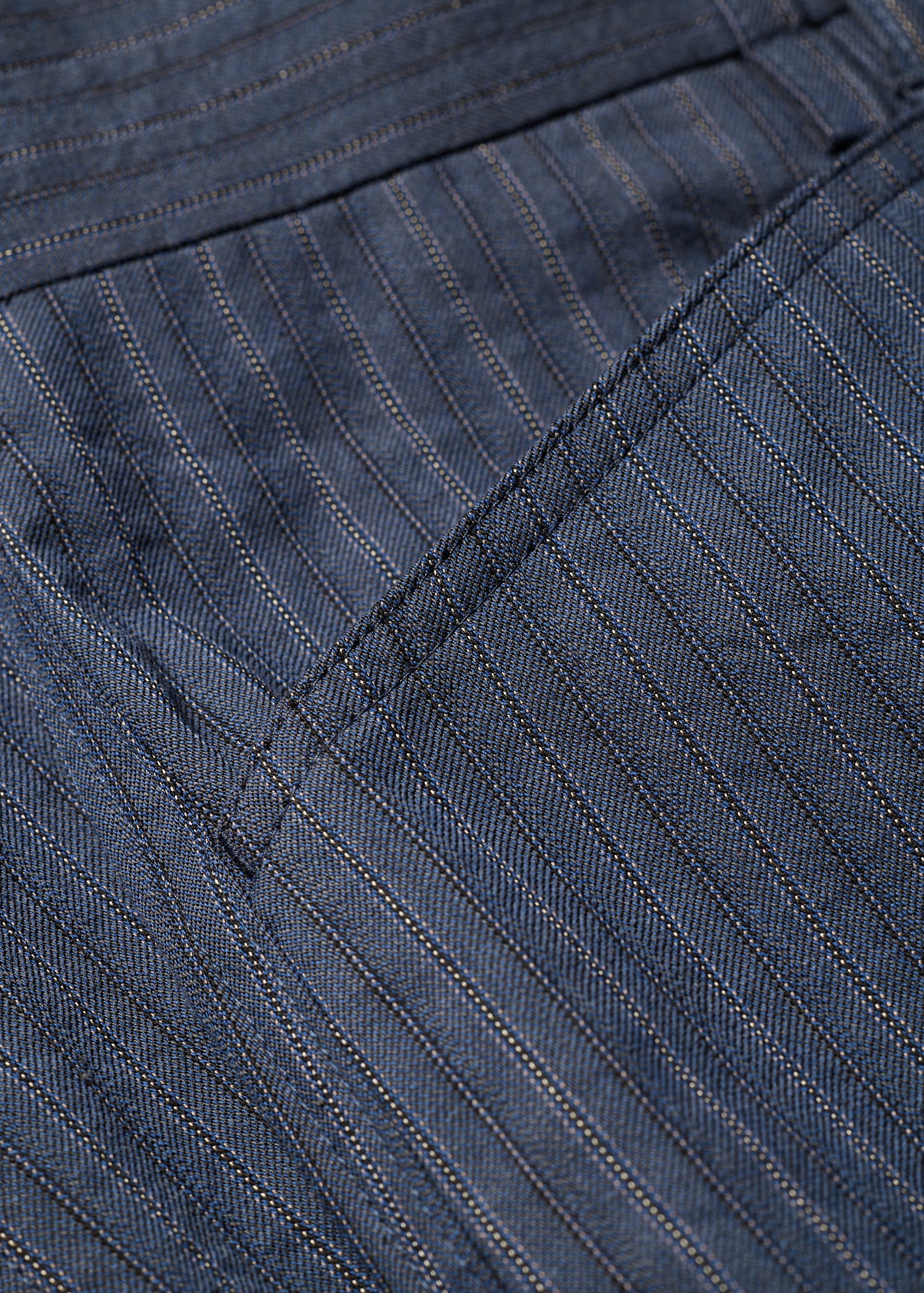 Relaxed-Fit Navy Washed-Twill Stripe Trousers thumbnail 3
