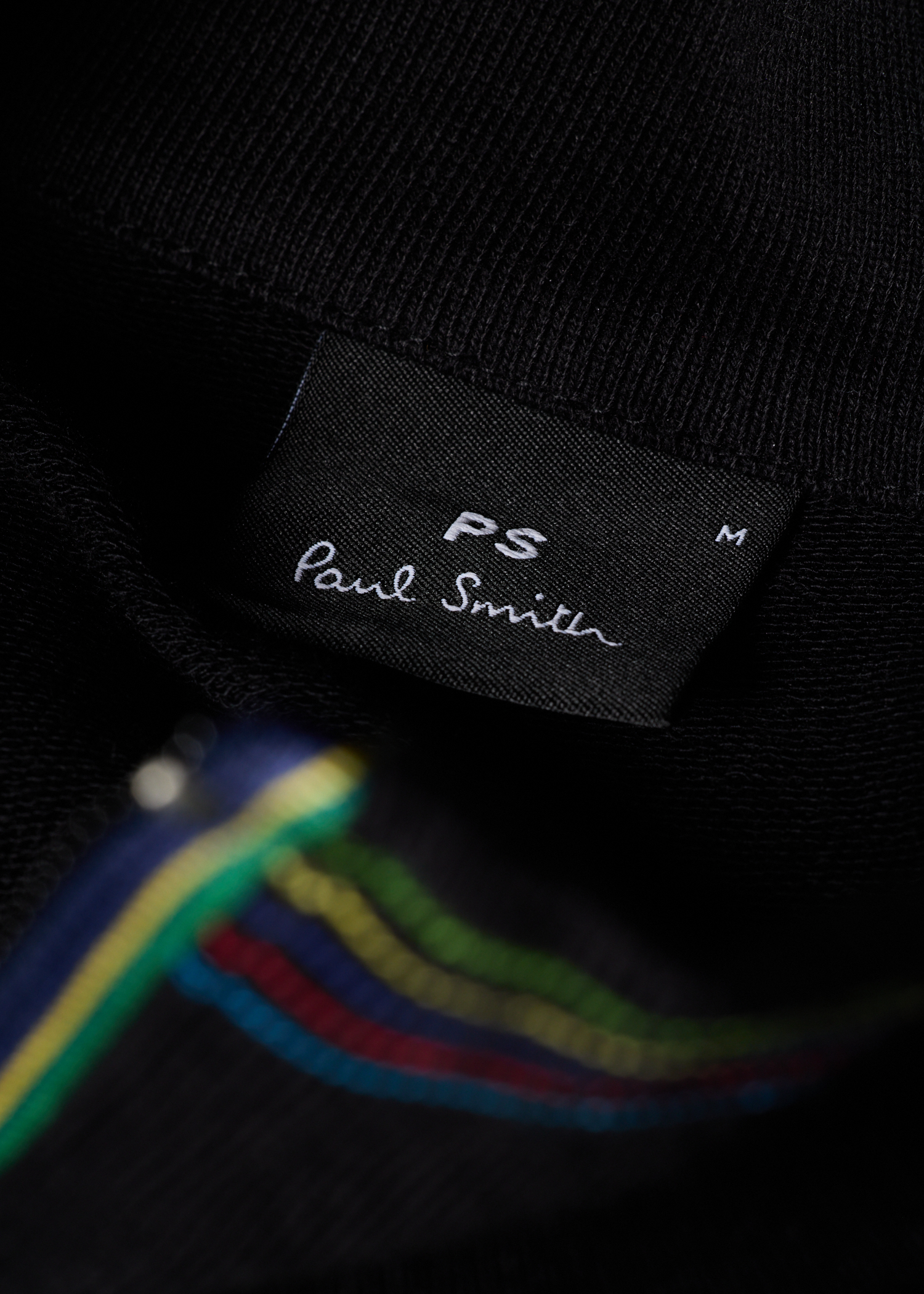 Men's Black 'Sports Stripe' Quarter Zip Top