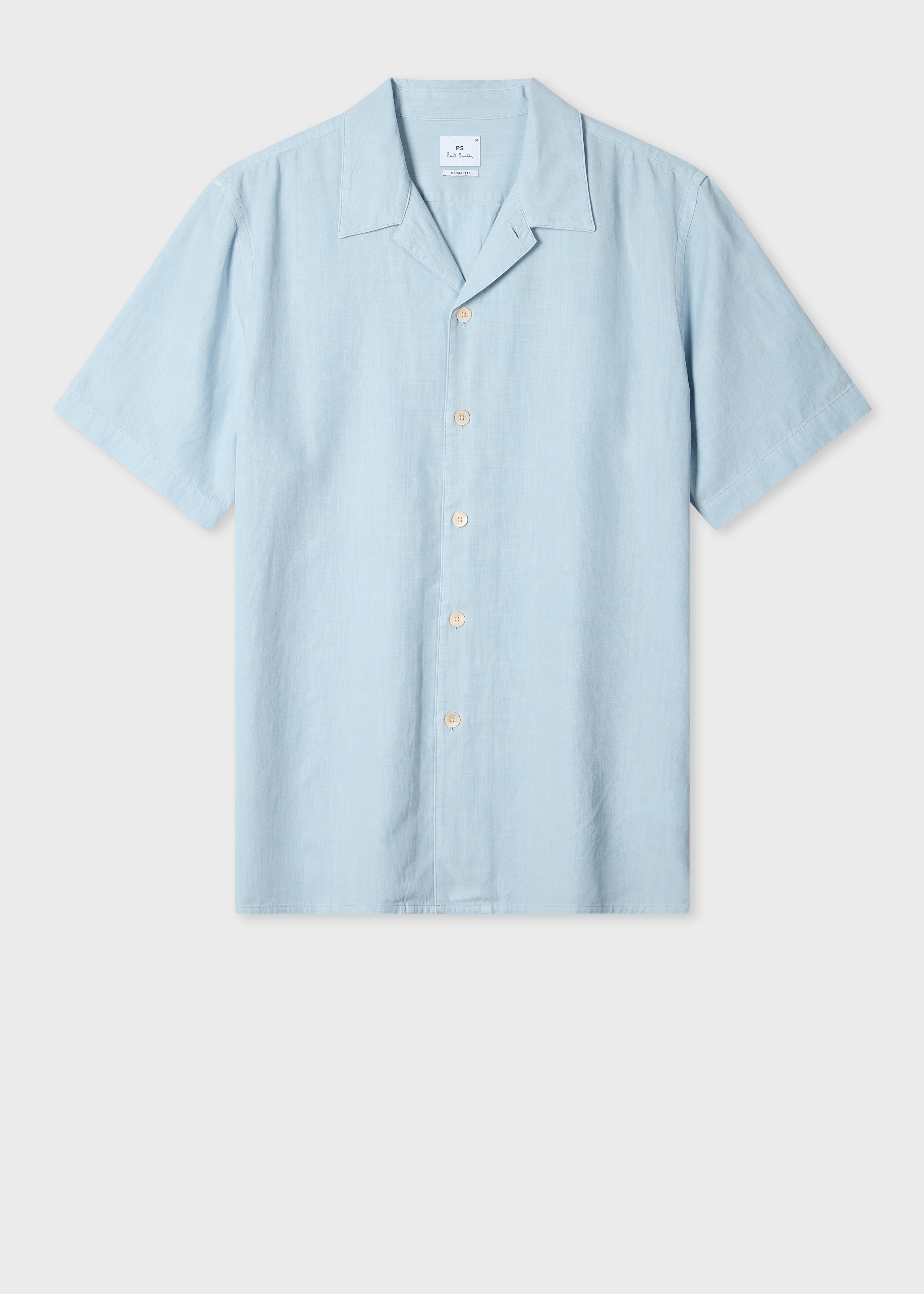 Men's Casual-Fit Light Blue Lyocell-Cotton Shirt