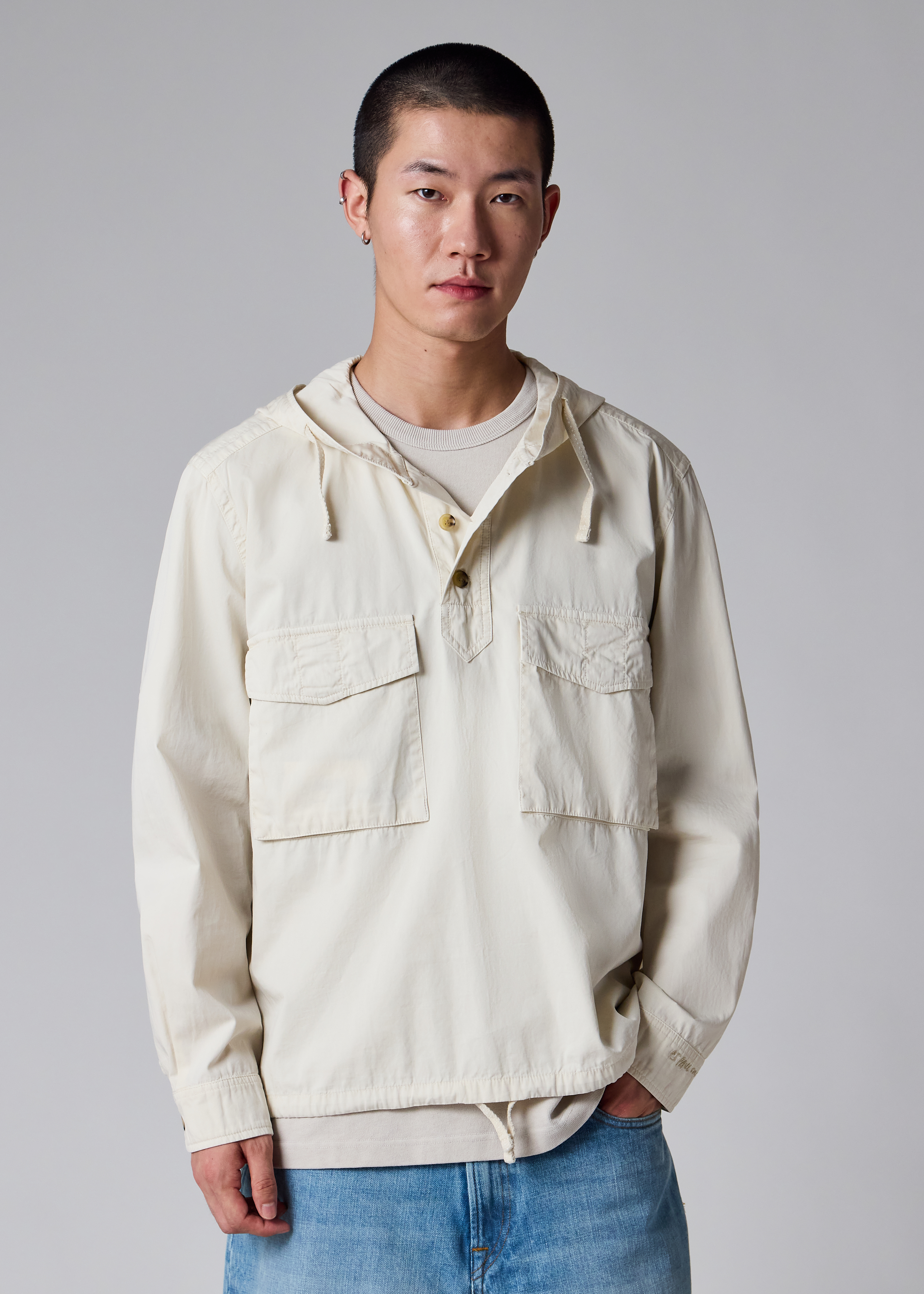 Ecru Cotton Popover Jacket thumbnail 2