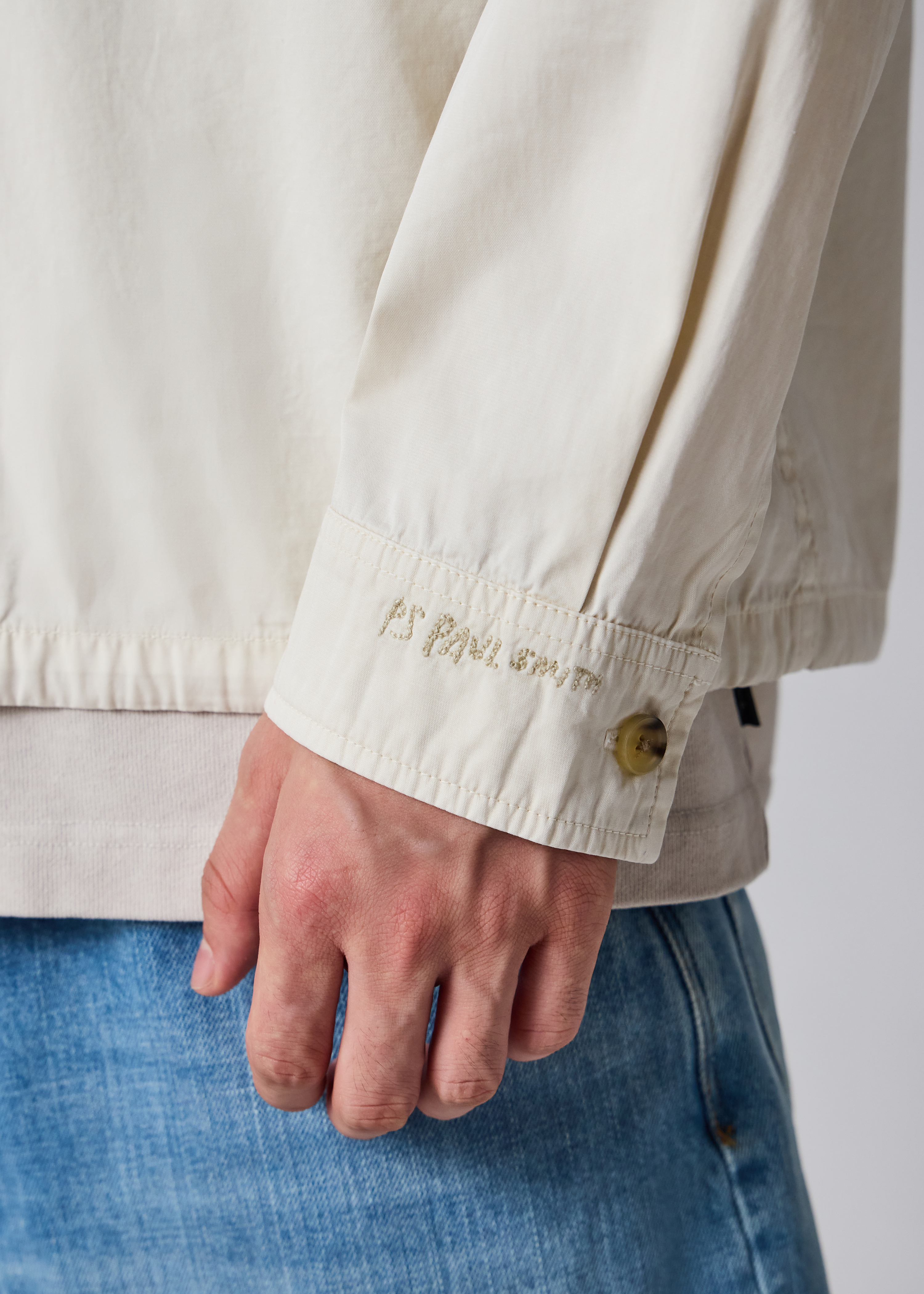 Ecru Cotton Popover Jacket thumbnail 4
