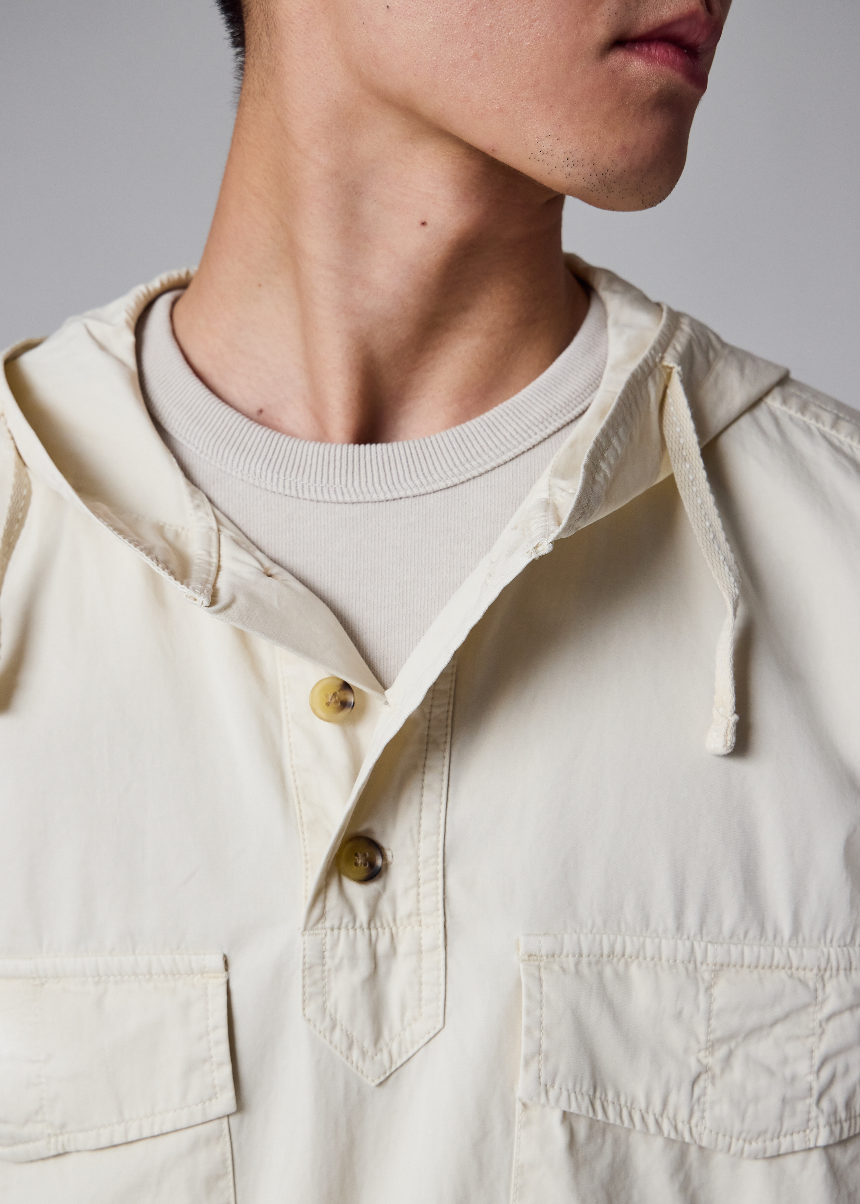 Ecru Cotton Popover Jacket thumbnail 6