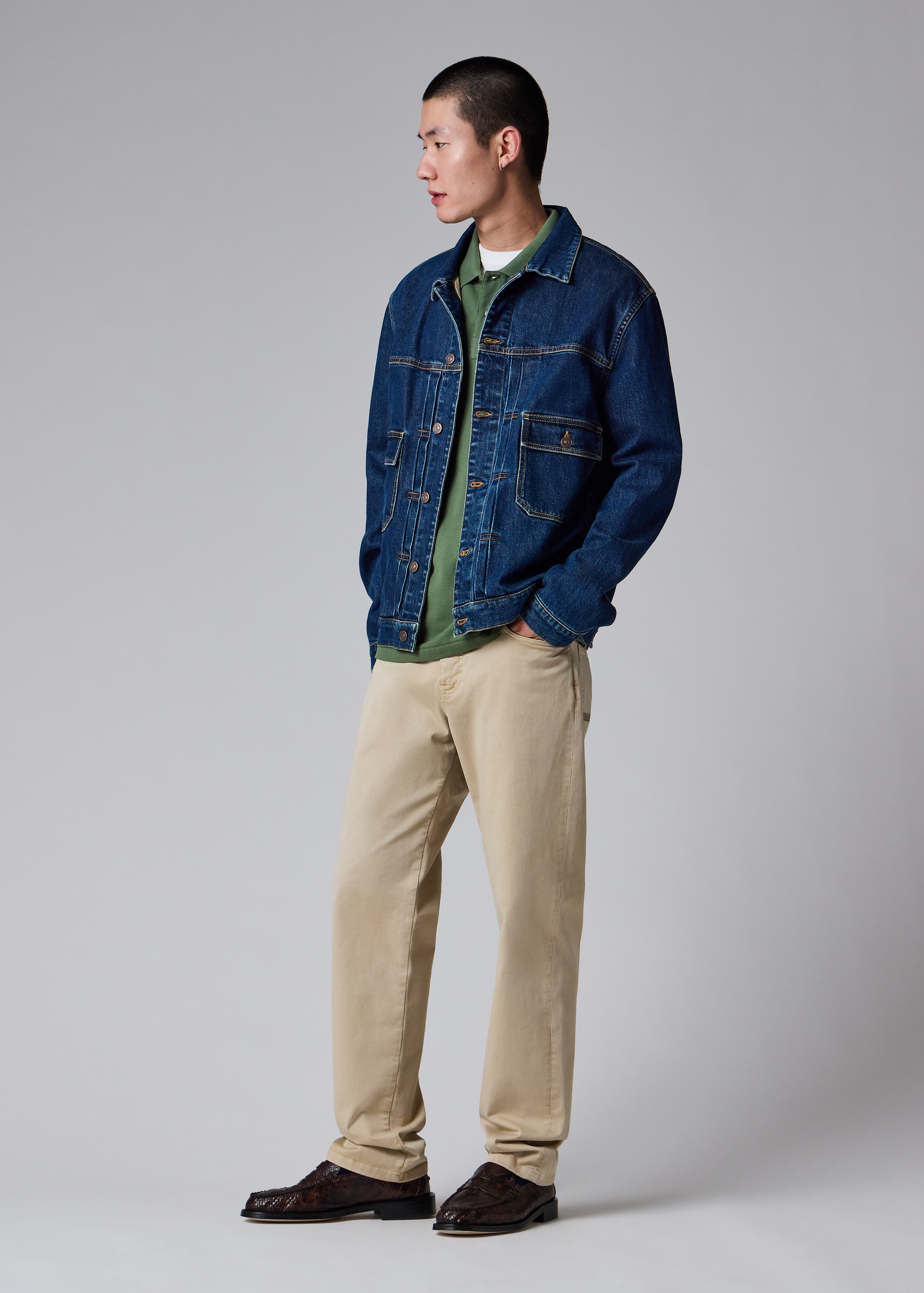Relaxed Tapered-Fit Beige Cotton-Twill Trousers thumbnail 8