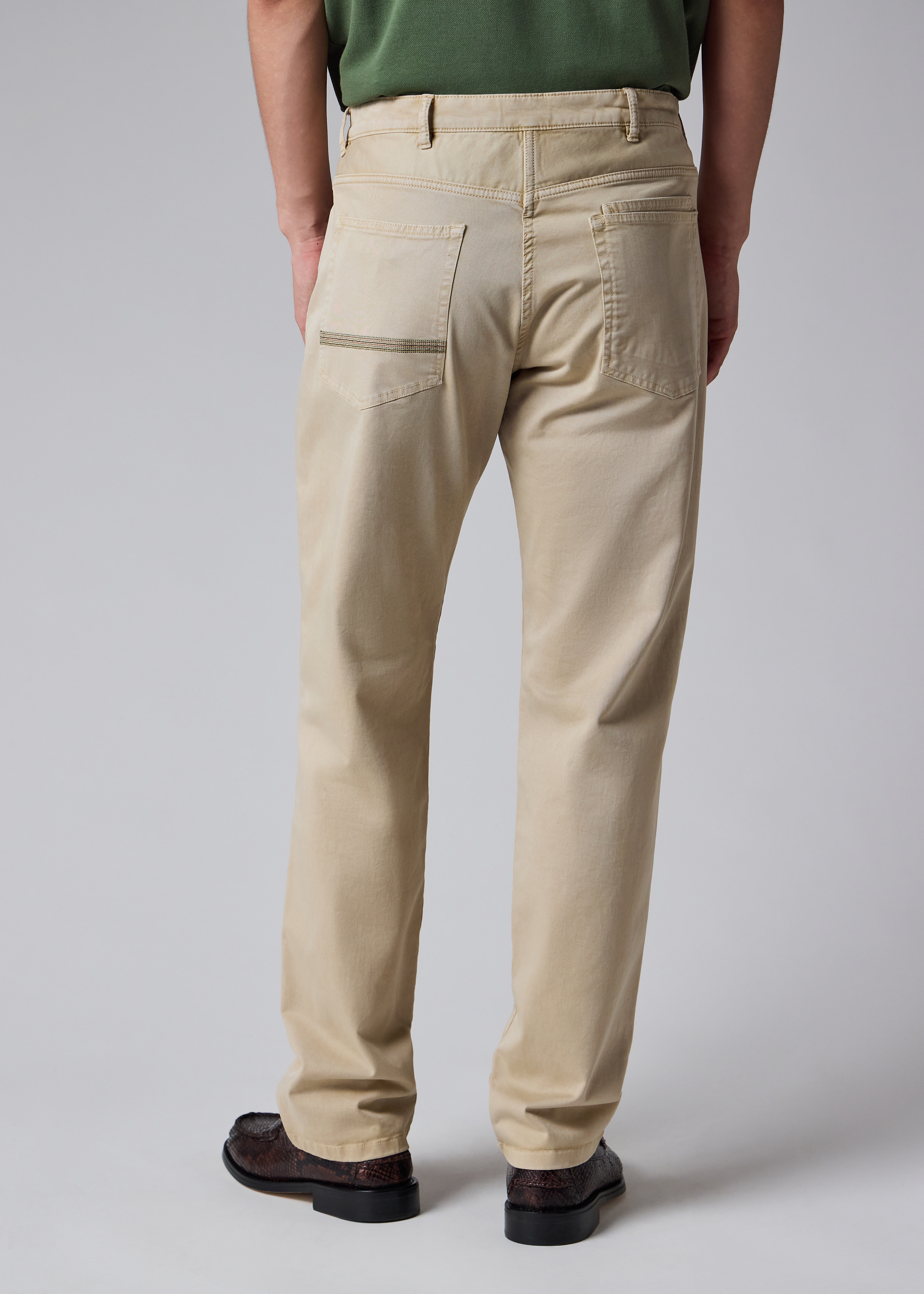 Relaxed Tapered-Fit Beige Cotton-Twill Trousers thumbnail 4