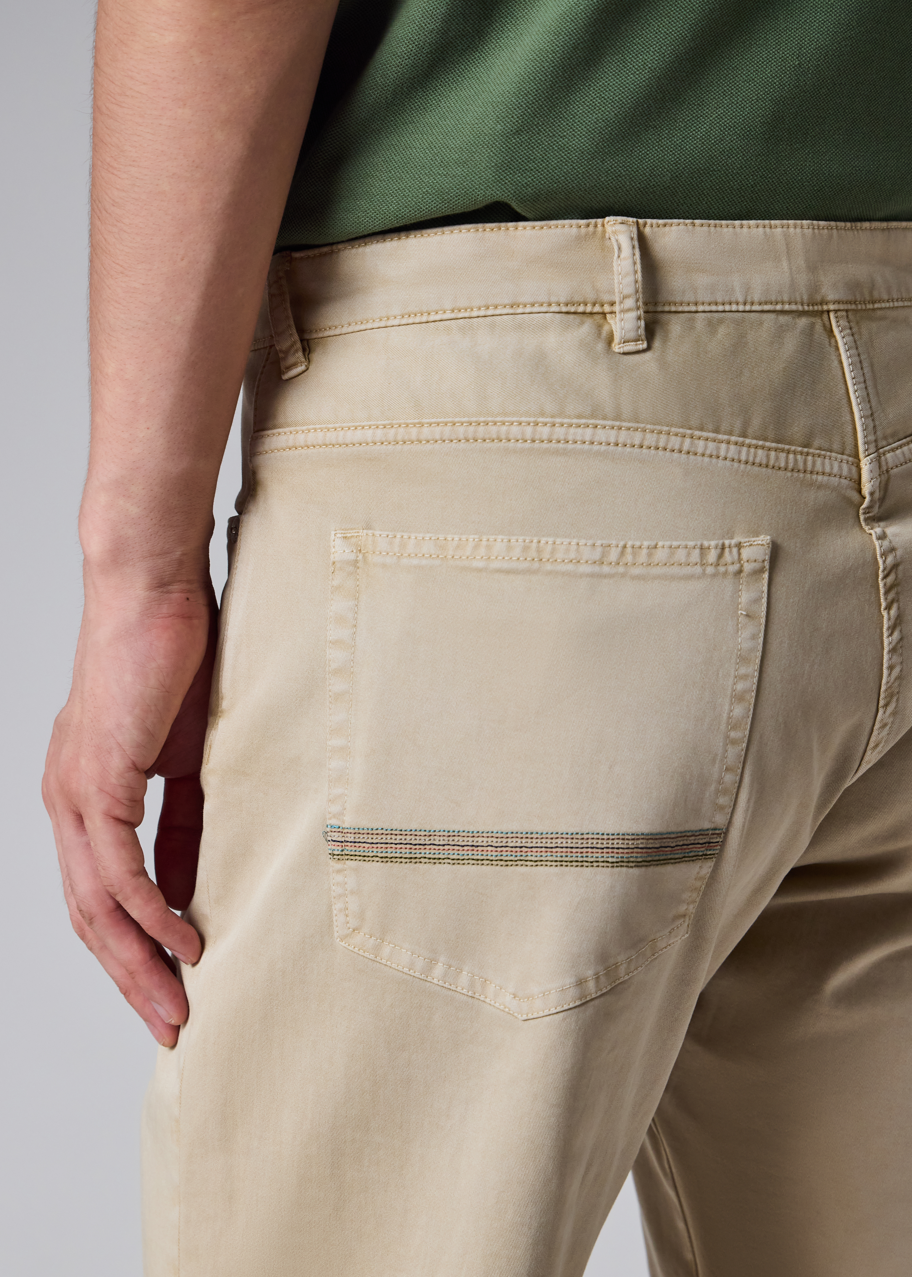 Relaxed Tapered-Fit Beige Cotton-Twill Trousers thumbnail 7