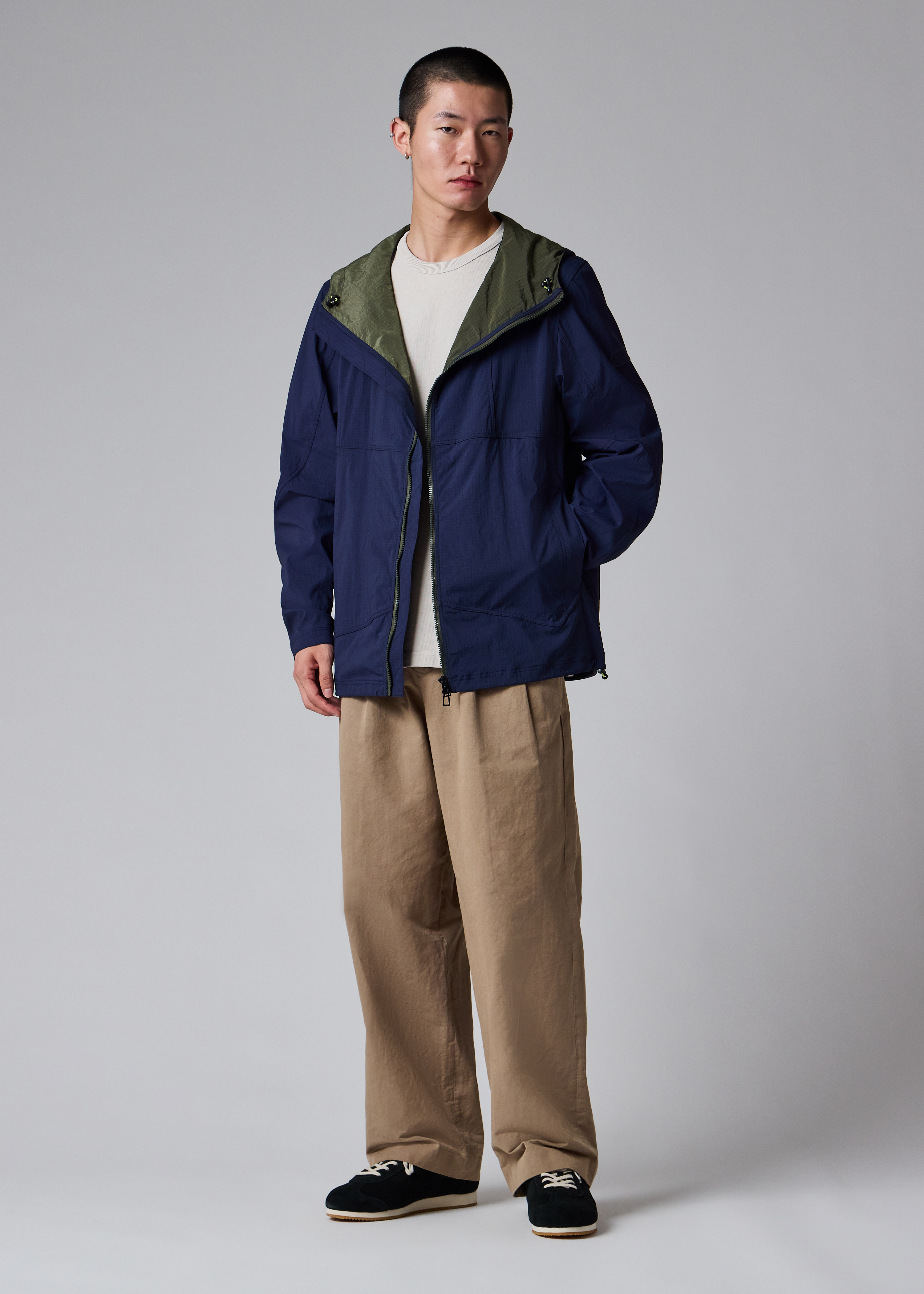 Navy Packable Showerproof Ripstop Jacket thumbnail 7