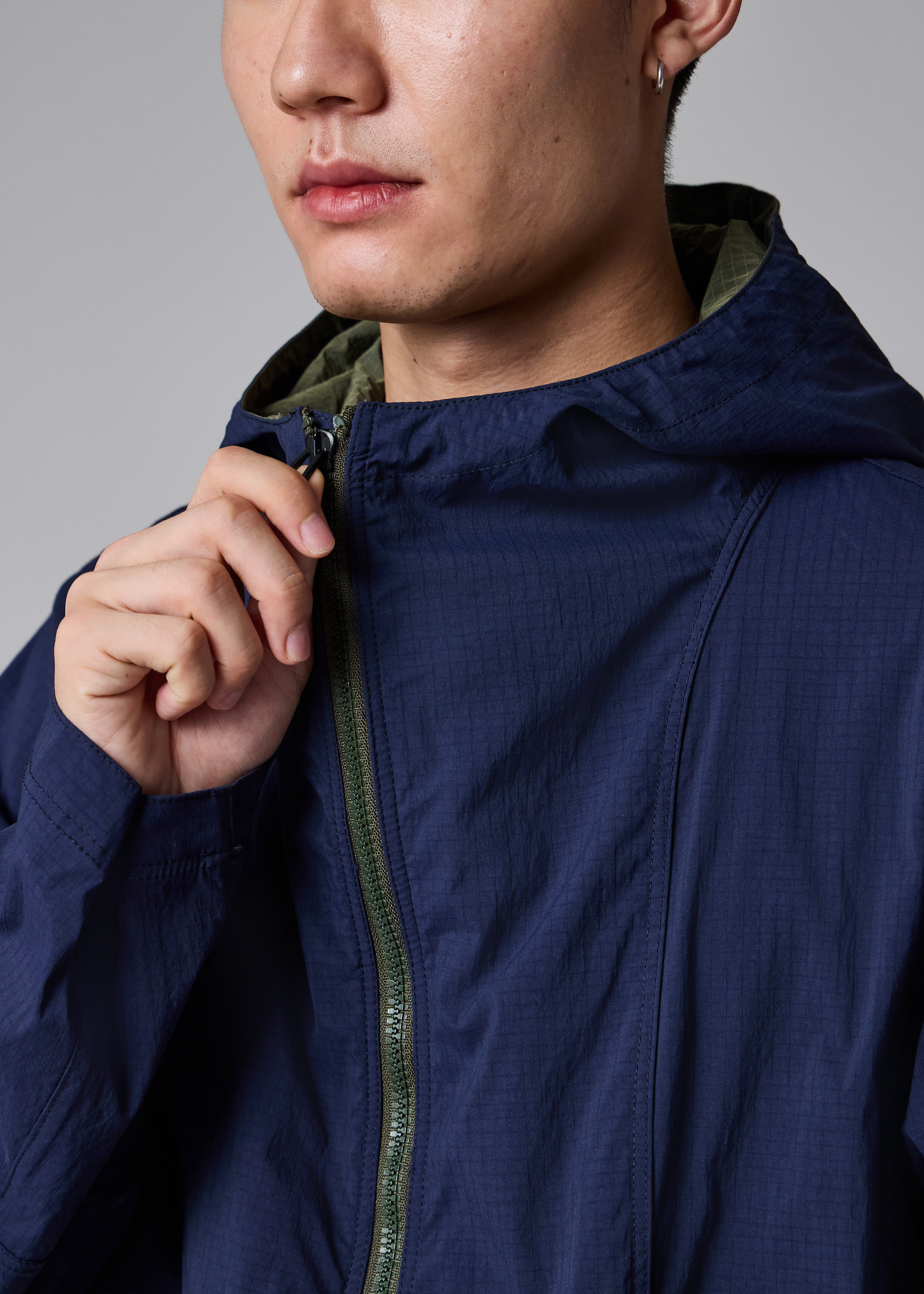 Navy Packable Showerproof Ripstop Jacket thumbnail 12