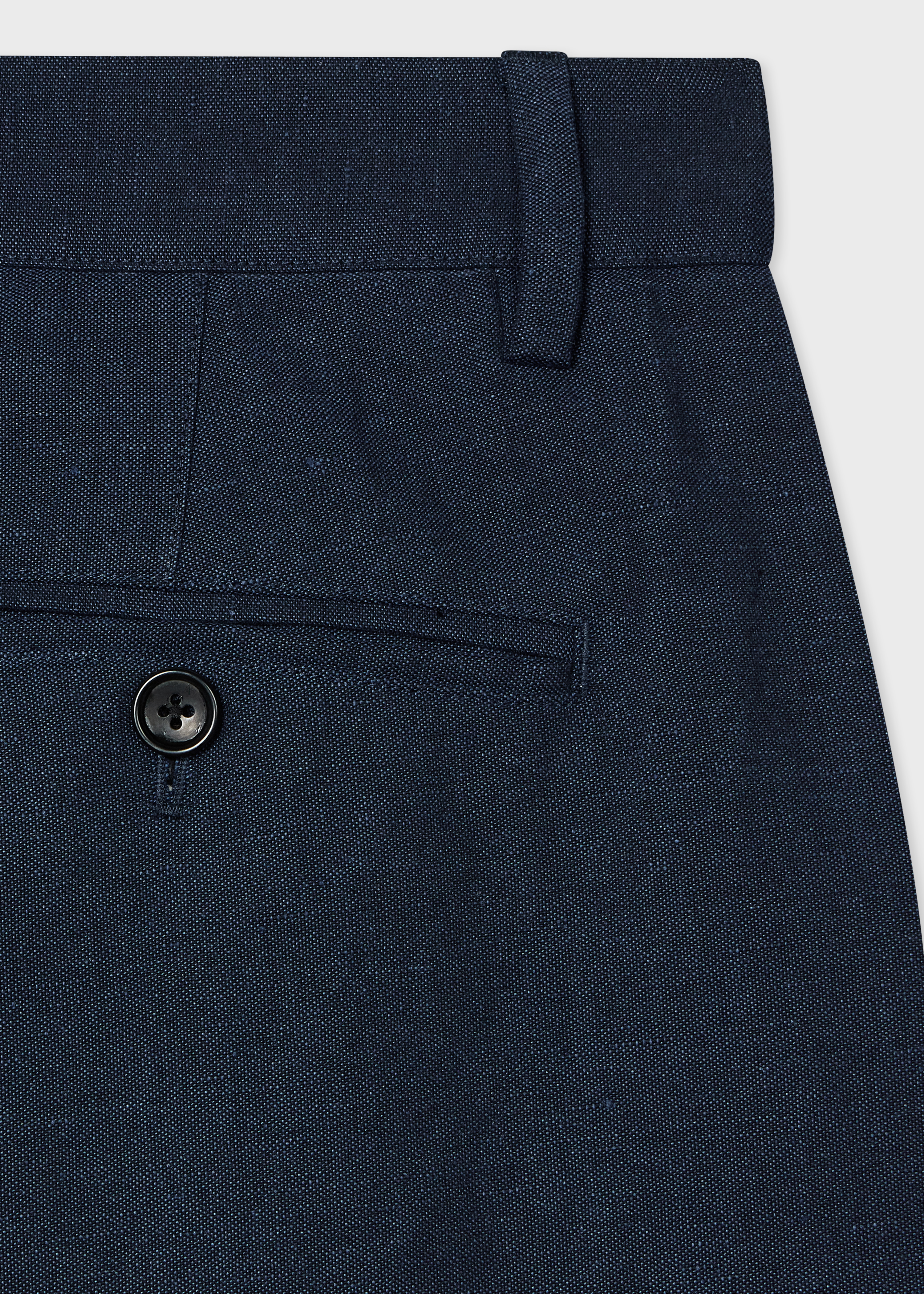 Relaxed-Fit Navy Linen-Blend Pleated Trousers thumbnail 5