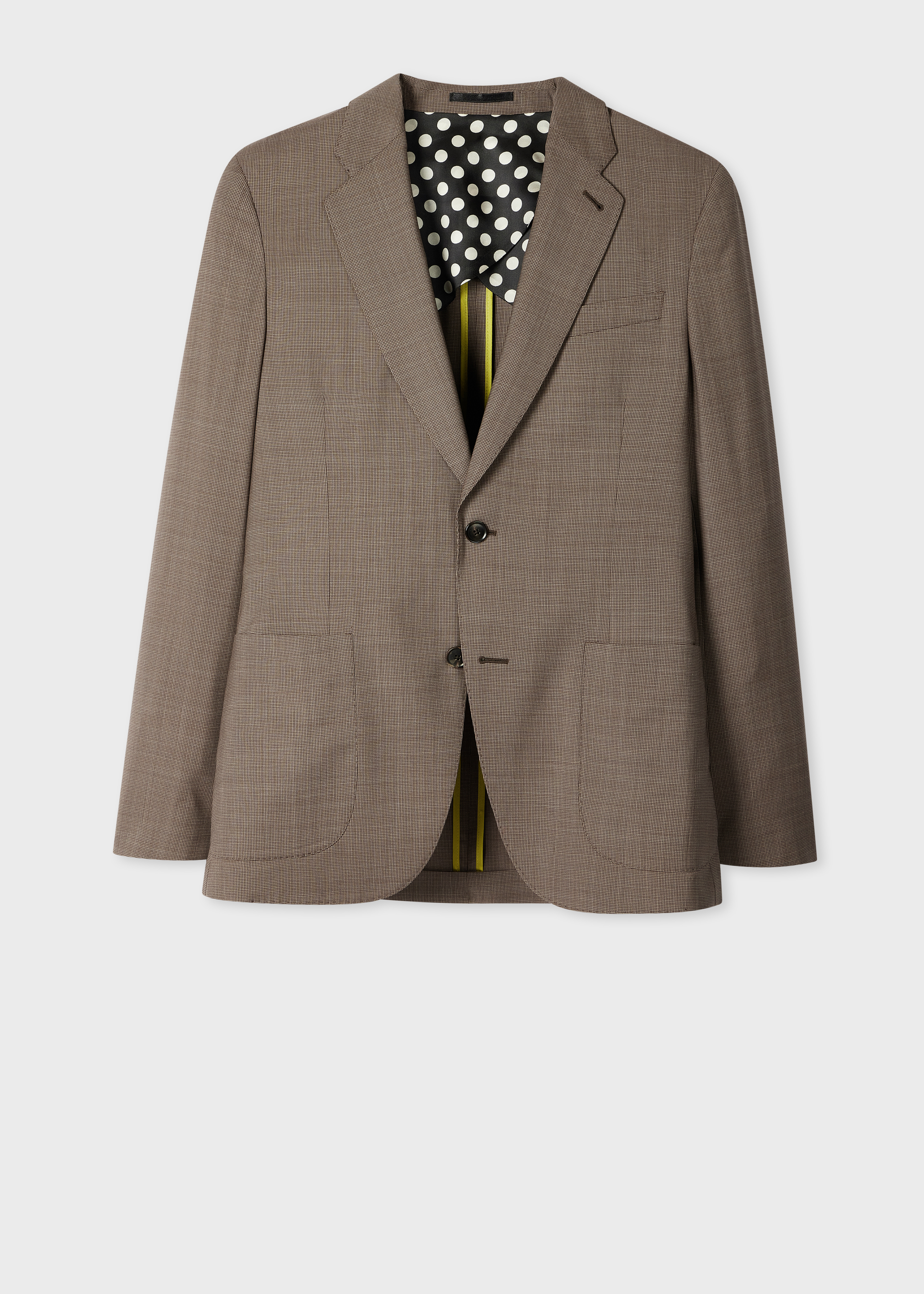 Brown Houndstooth Wool Patch-Pocket Blazer primary image