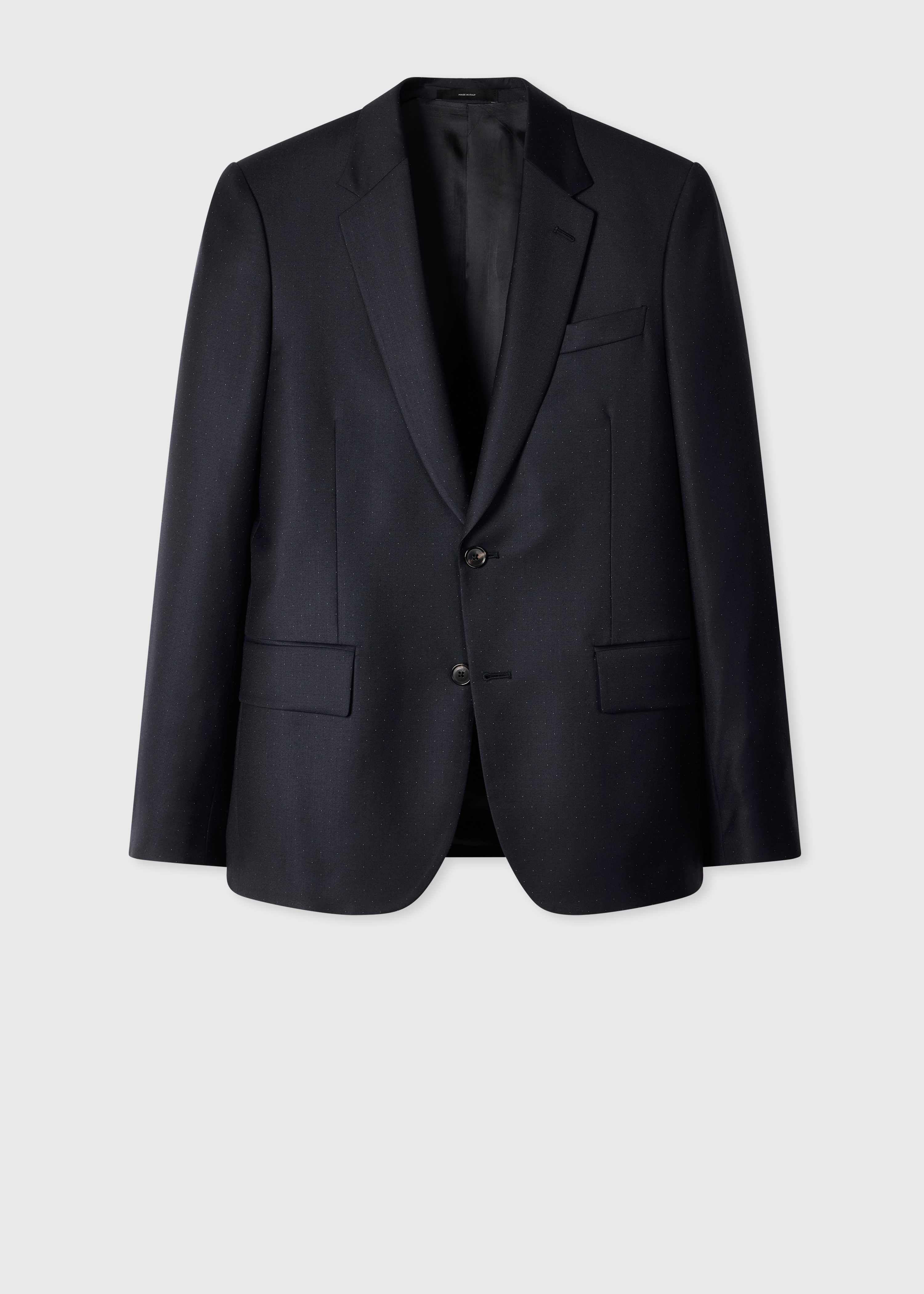 The Soho - Tailored-Fit Navy Pin Dot Wool Blazer