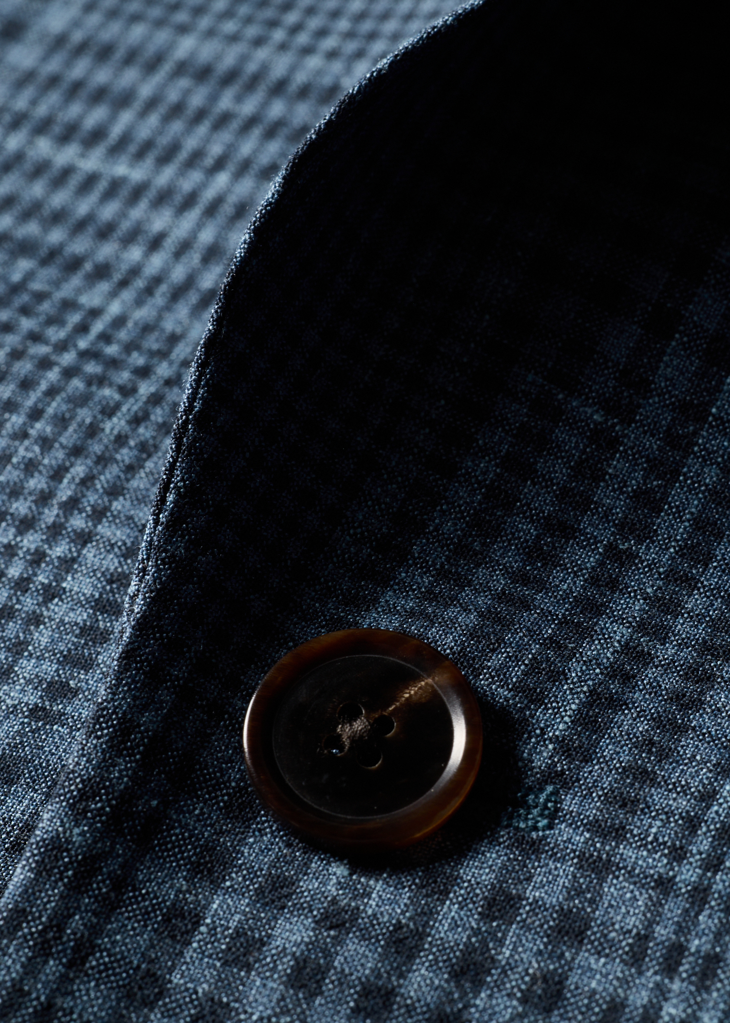 Blue 'Summertime' Wool-Silk Check Blazer thumbnail 12