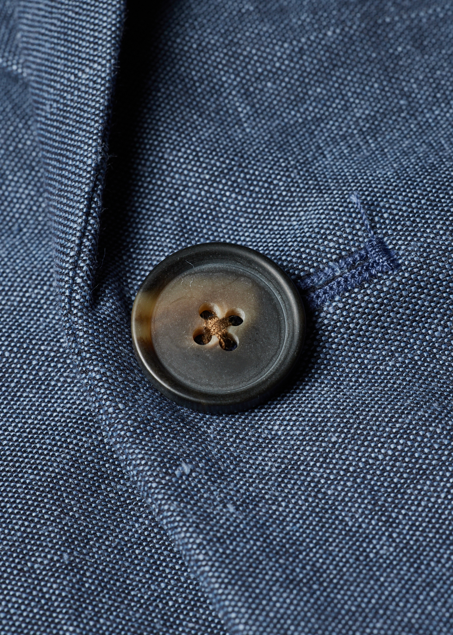 Mid Blue Linen-Cotton Buggy-Lined Blazer thumbnail 10