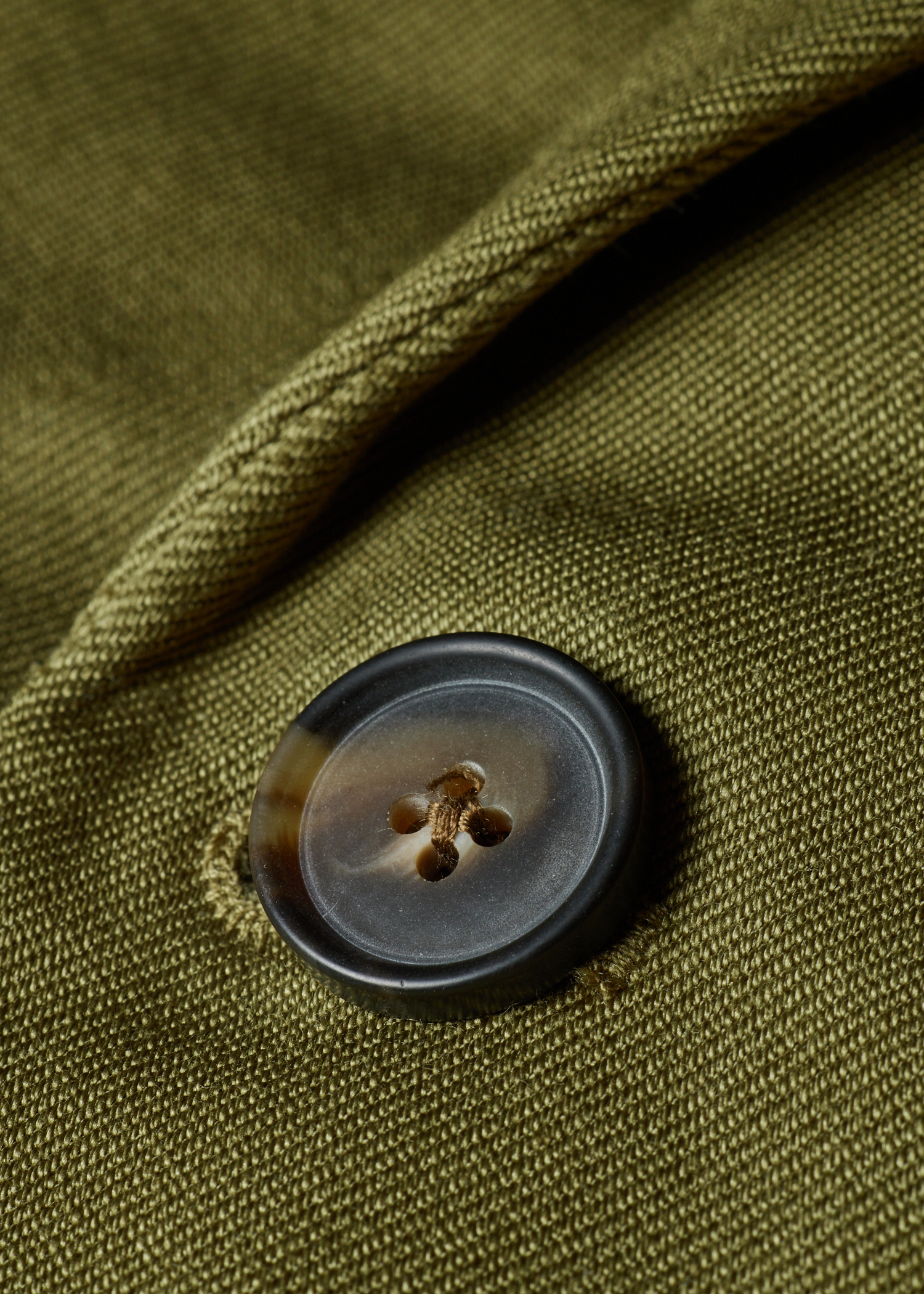 Khaki Cotton-Twill Piece-Dyed Blazer thumbnail 10