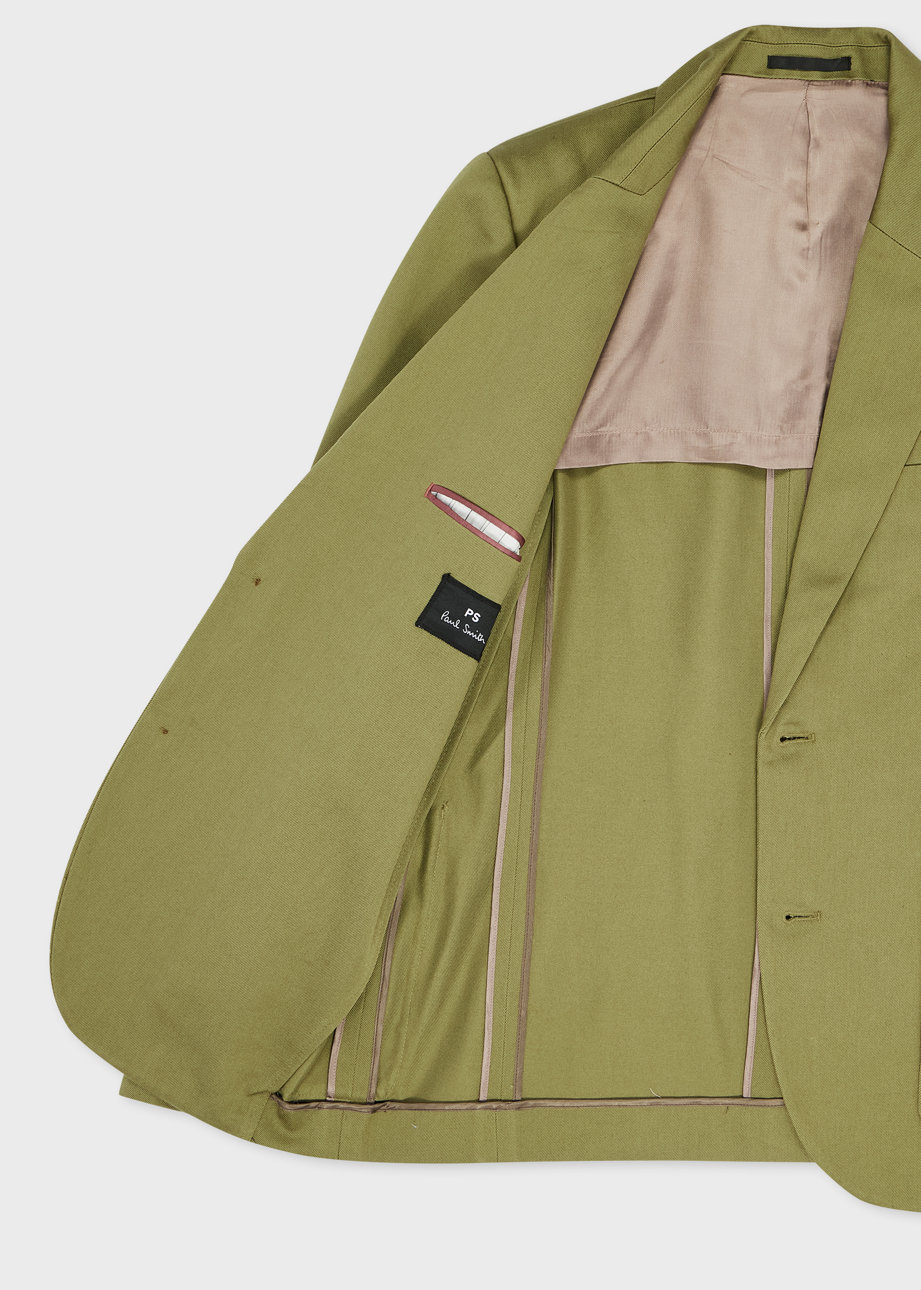 Khaki Cotton-Twill Piece-Dyed Blazer thumbnail 3