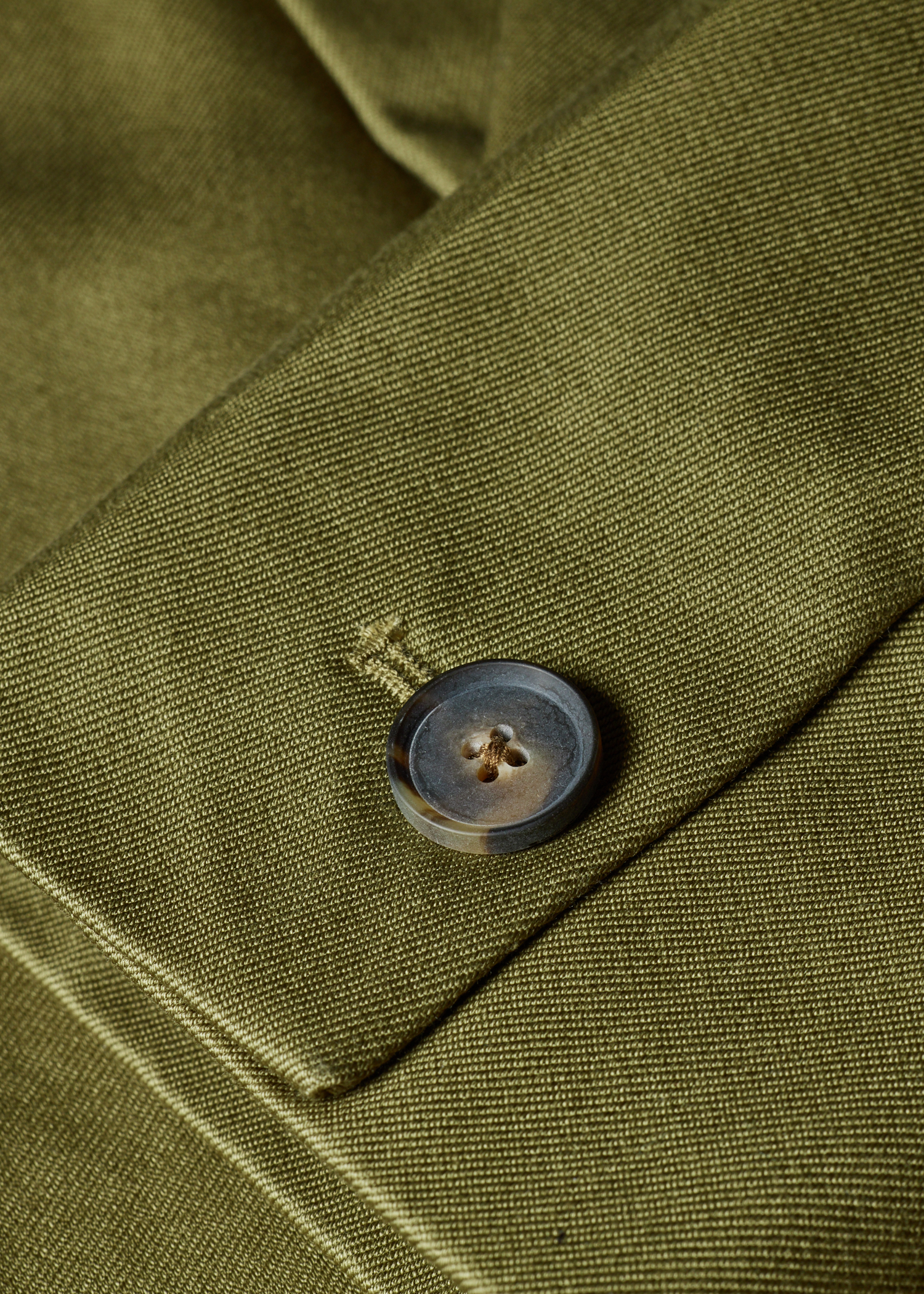Khaki Cotton-Twill Piece-Dyed Blazer thumbnail 14