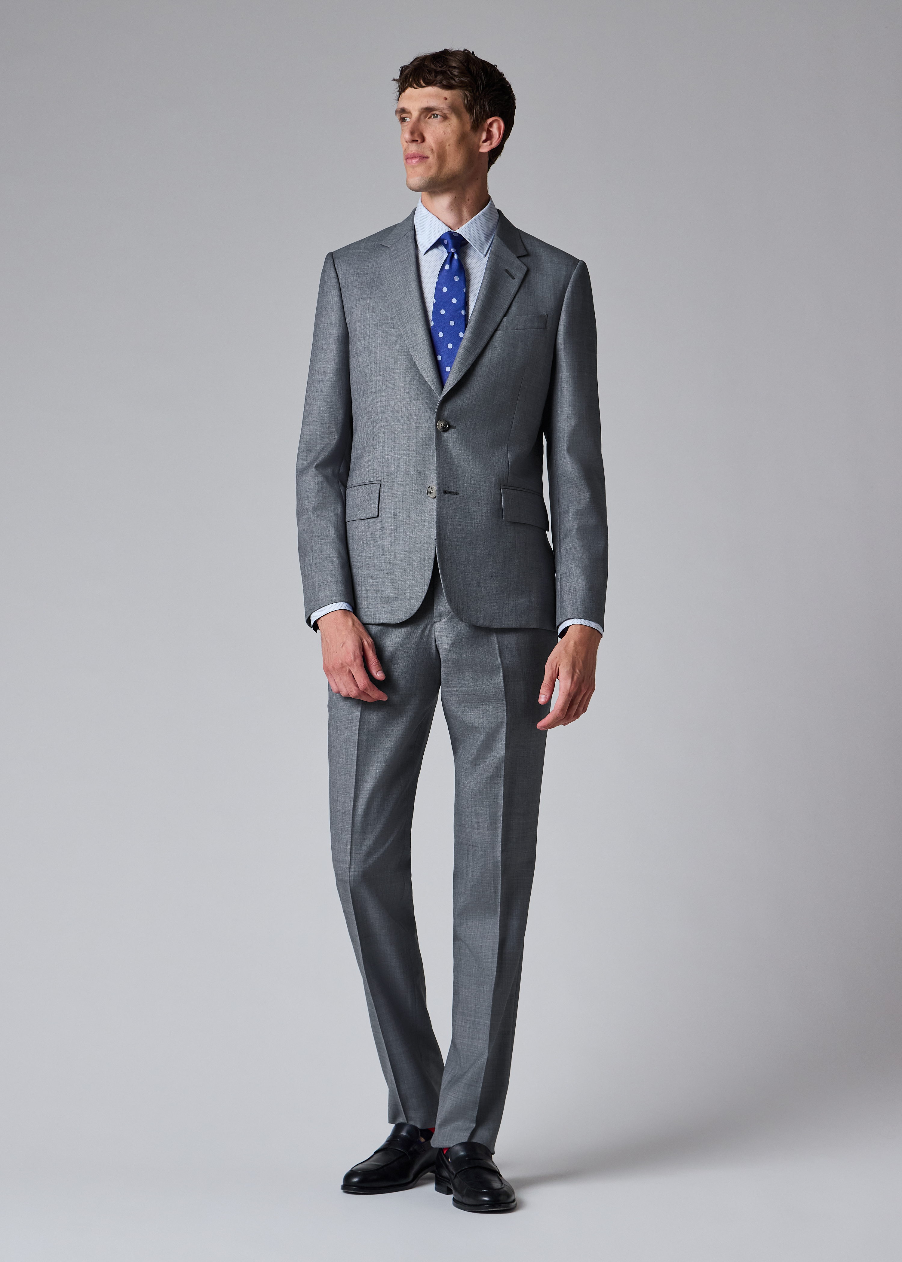 The Soho - Light Blue Sharkskin Wool Suit thumbnail 2