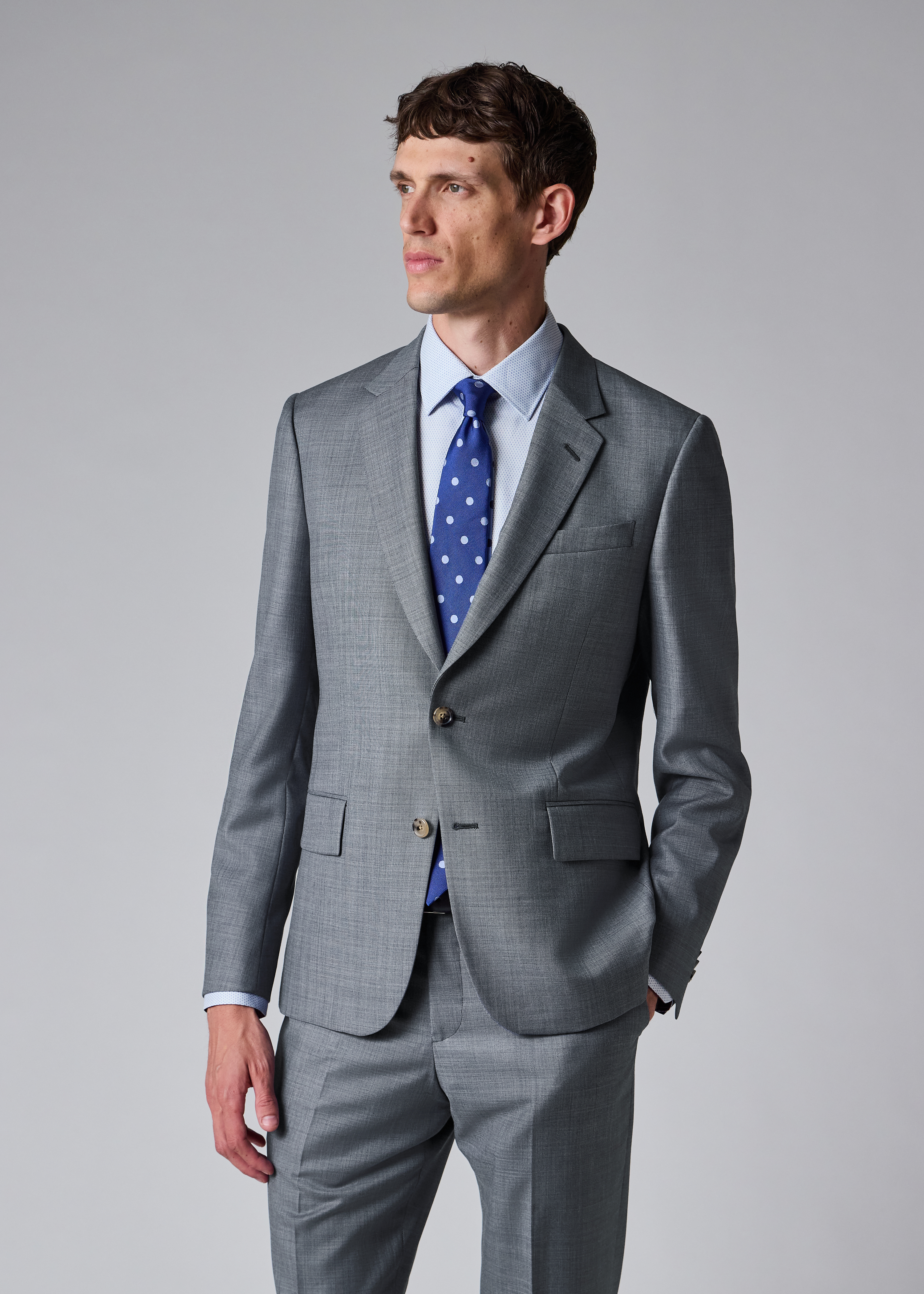 The Soho - Light Blue Sharkskin Wool Suit thumbnail 4